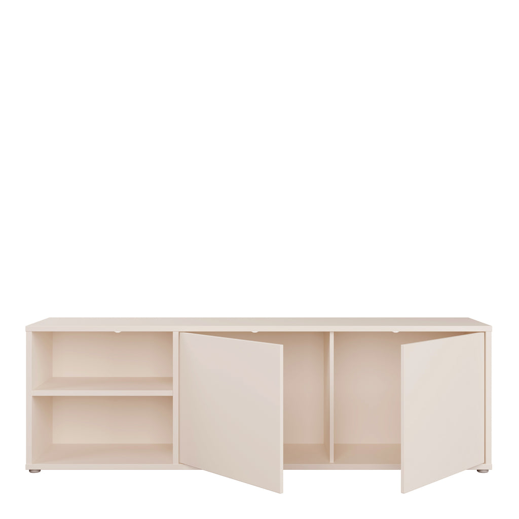 Alice Springs Wide TV Cabinet with 2 Doors Push-to-Open & 1 Open Shelf in Sand