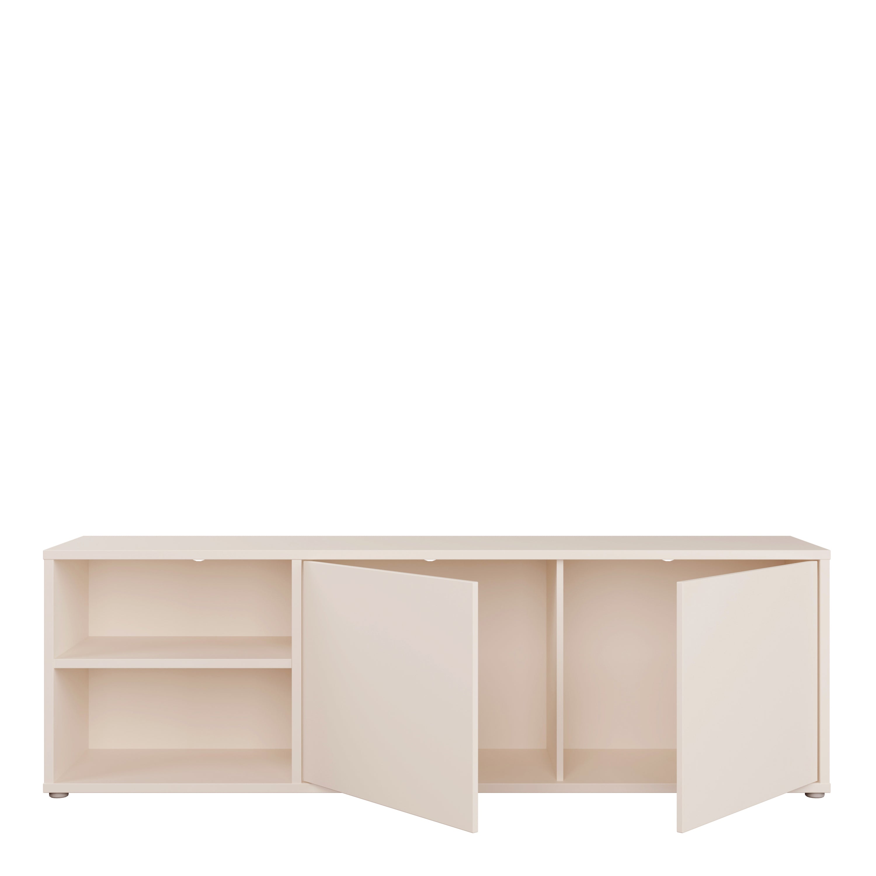 Alice Springs Wide TV Cabinet with 2 Doors Push-to-Open & 1 Open Shelf in Sand