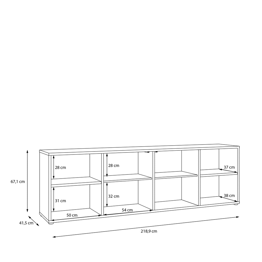 Alice Springs Wide TV Cabinet with 2 Doors Push-to-Open & 2 Open Shelves in Sand