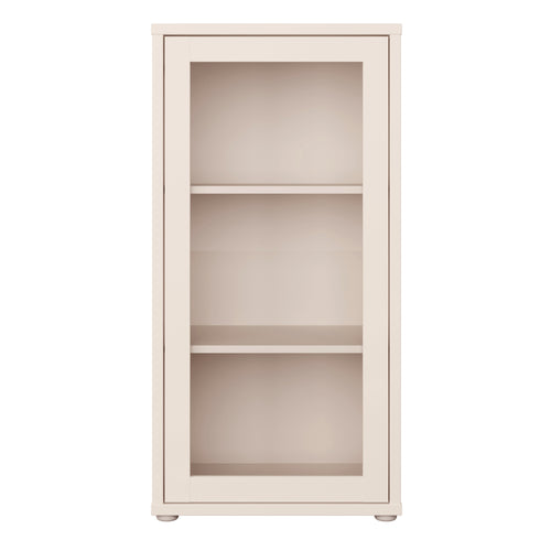 Alice Springs Low Glass Fronted Cabinet with Push-to-Open Door in Sand
