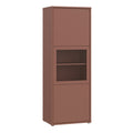 Alice Springs Narrow Display Cabinet with 3 Push-to-Open Doors in Terracotta