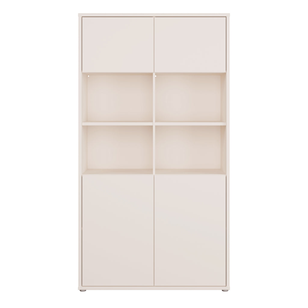 Alice Springs Wide Storage Cabinet 4 Doors Push-to-Open & 2 Central Shelves Sand