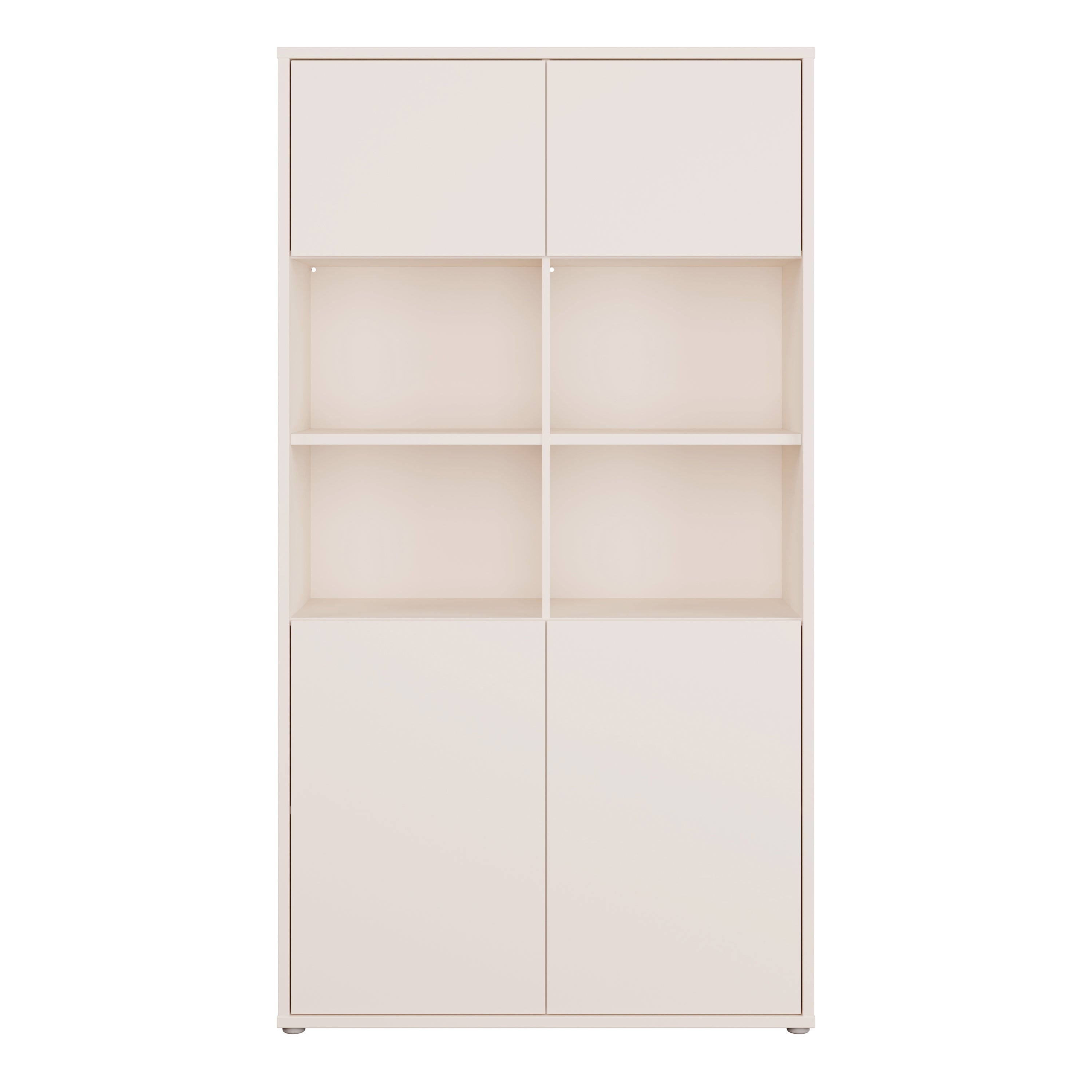 Alice Springs Wide Storage Cabinet 4 Doors Push-to-Open & 2 Central Shelves Sand