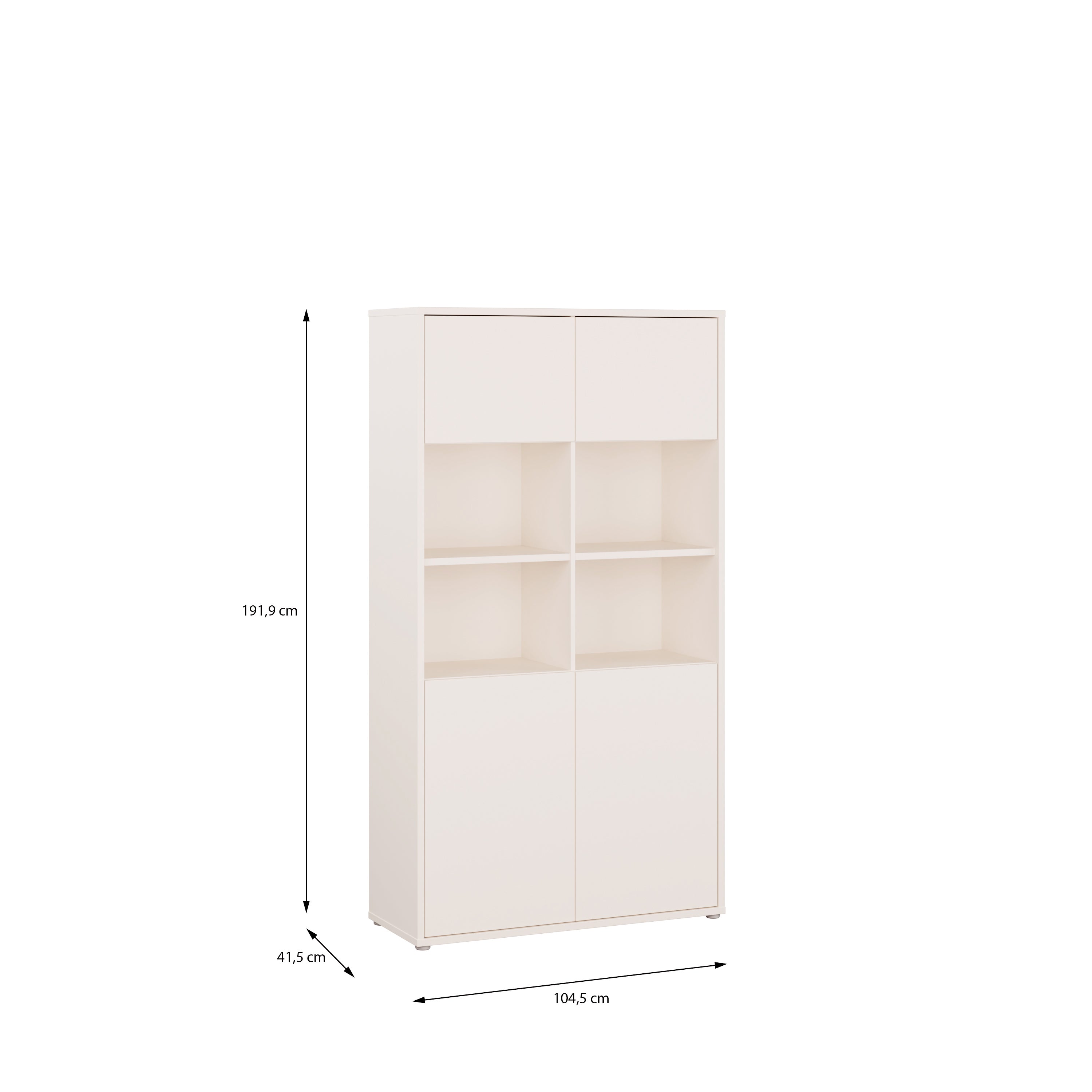 Alice Springs Wide Storage Cabinet 4 Doors Push-to-Open & 2 Central Shelves Sand