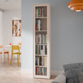 Alice Springs Slim Tall Display Cabinet with 1 Glass Door Push-to-Open & 5 Shelves in Sand