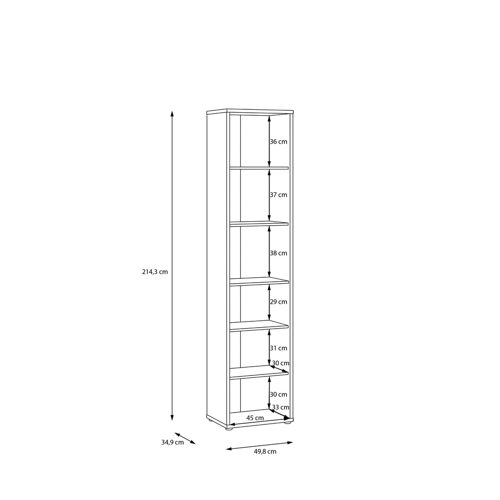 Alice Springs Slim Tall Display Cabinet with 1 Glass Door Push-to-Open & 5 Shelves in Sand