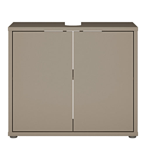 Alice Springs Under Sink Bathroom Cabinet with 2 Doors Push-to-Open in Taupe