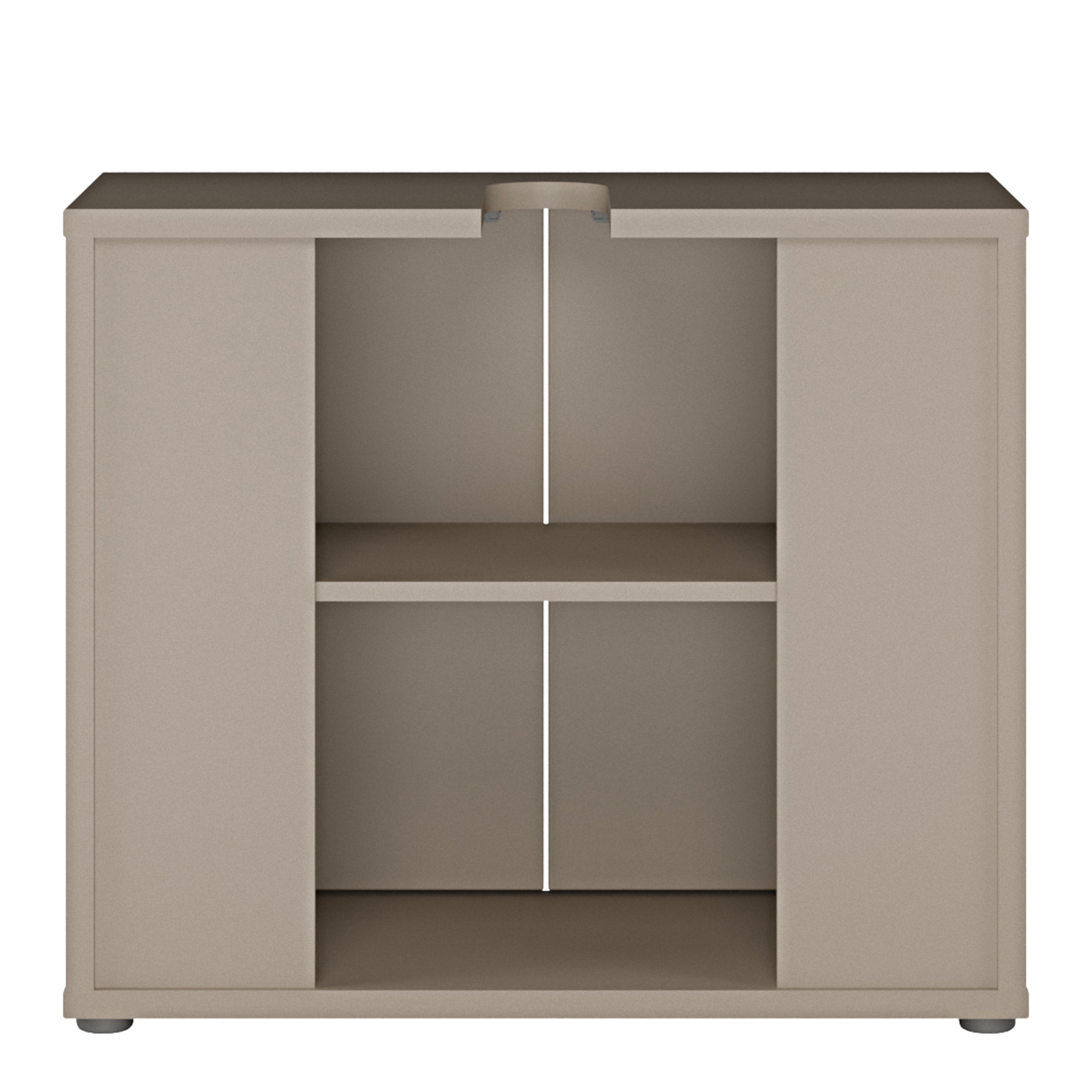 Alice Springs Under Sink Bathroom Cabinet with 2 Doors Push-to-Open in Taupe