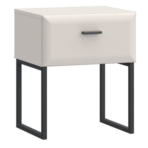 Akihisa Bedside Table with Drawer and Metal Legs in Sand