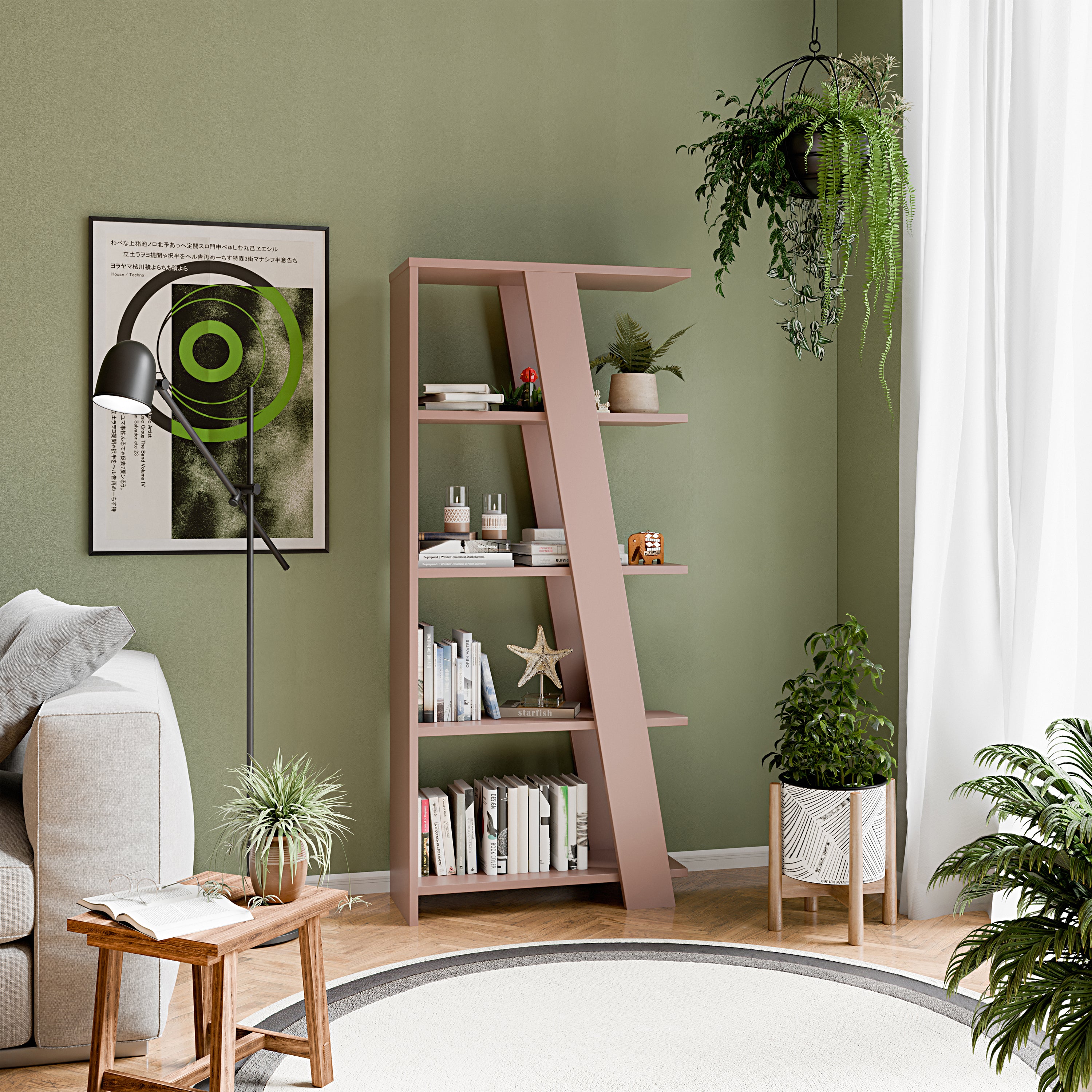 Natta 5-Tier Shelving Unit in Teracotta