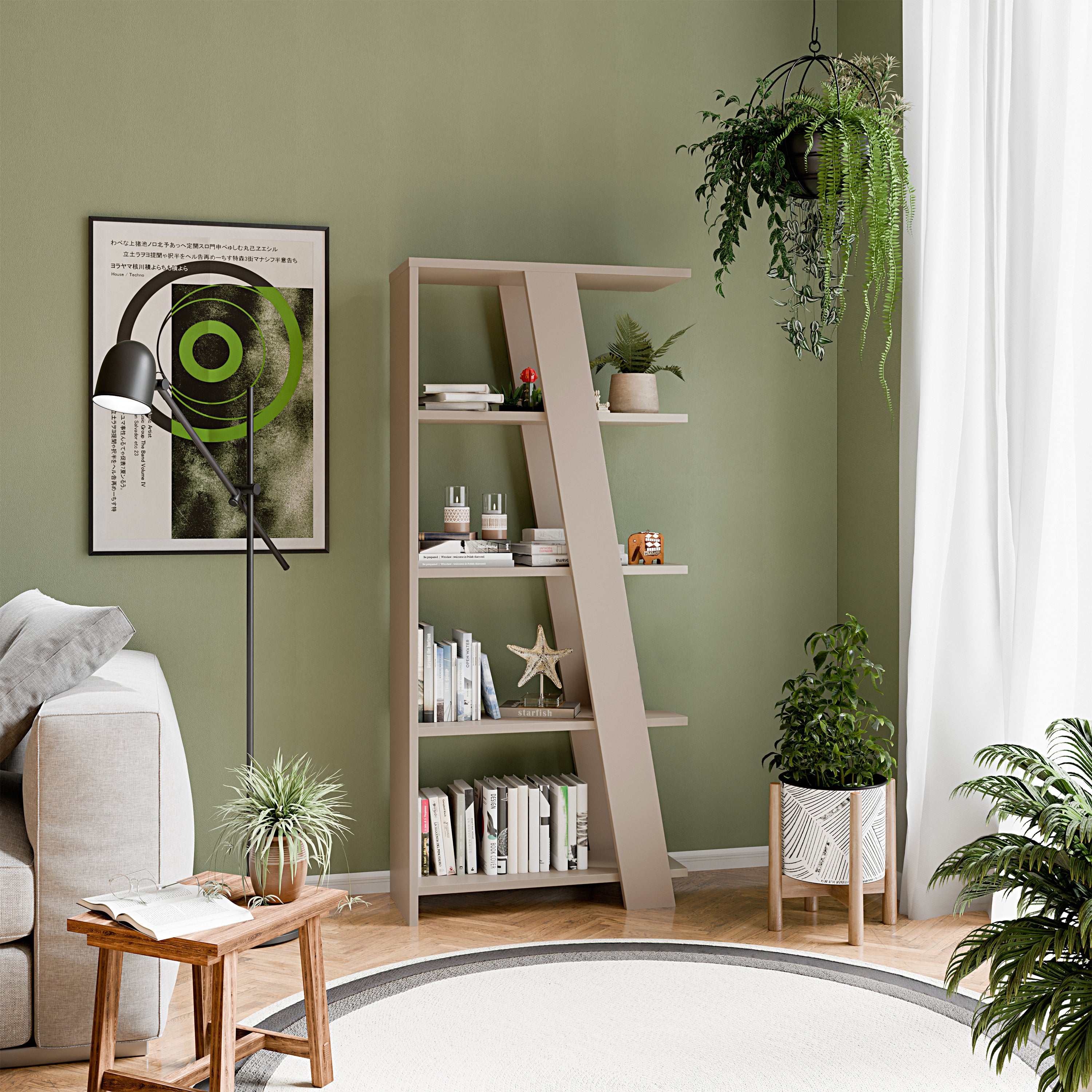 Natta 5-Tier Shelving Unit in Taupe