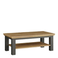 Pontypool Large Rectangular Coffee Table with Shelf in Grey and Mauvella Oak