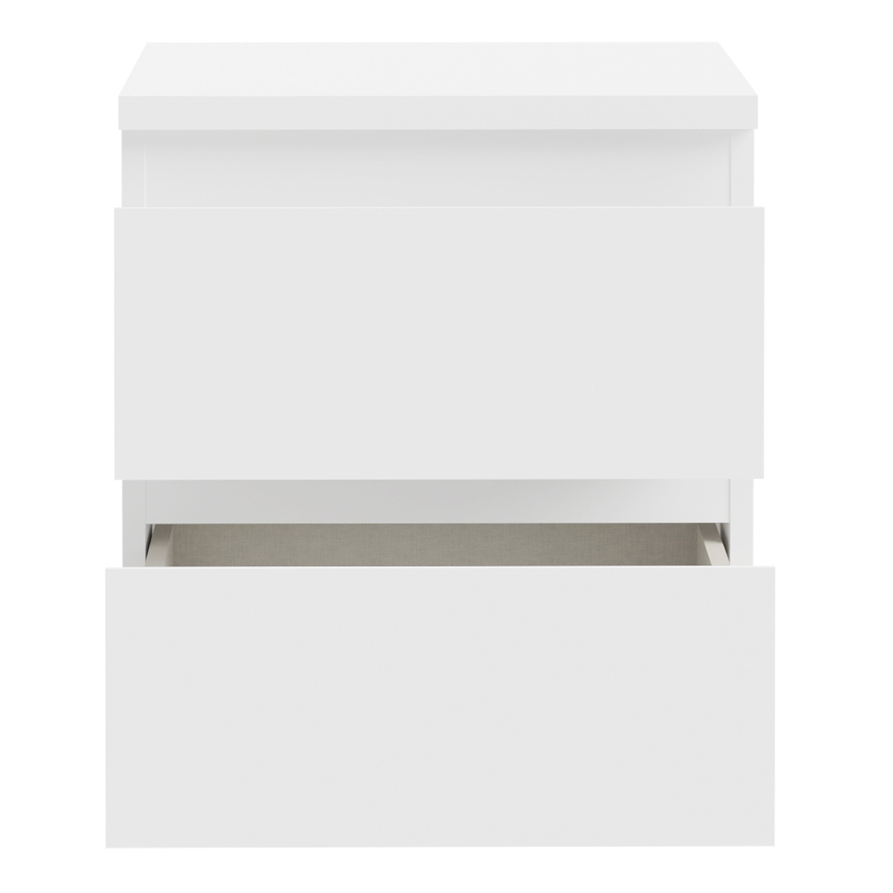 Edmore 2 Drawer Bedside Table in White