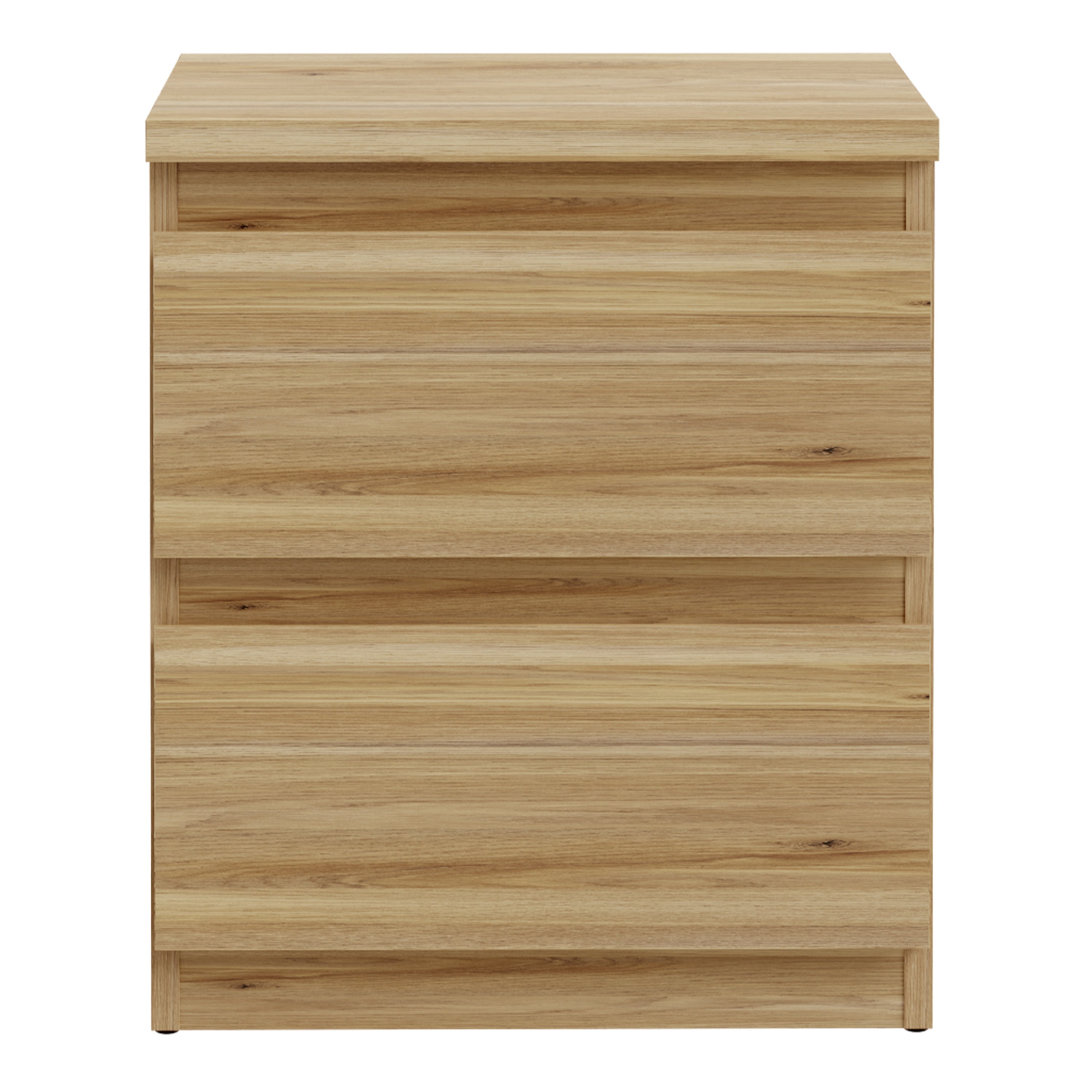 Edmore 3 Drawer Bedside Table in Mauvella Oak