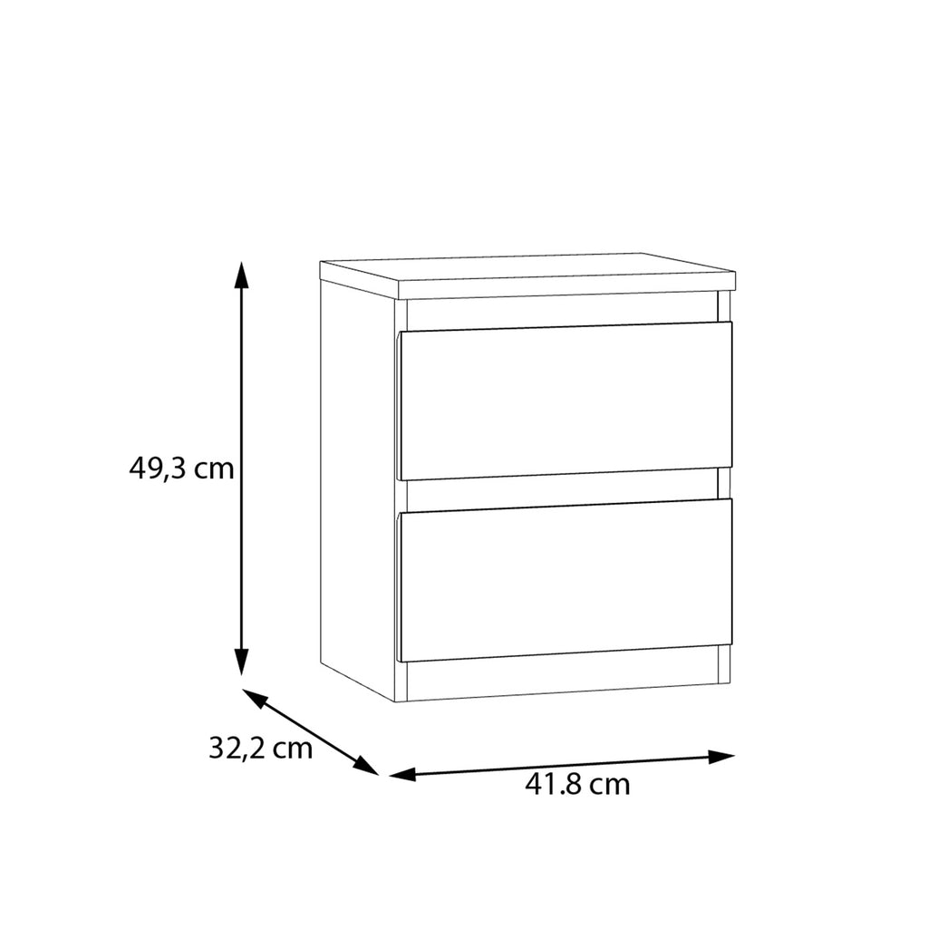 Edmore 3 Drawer Bedside Table in Mauvella Oak