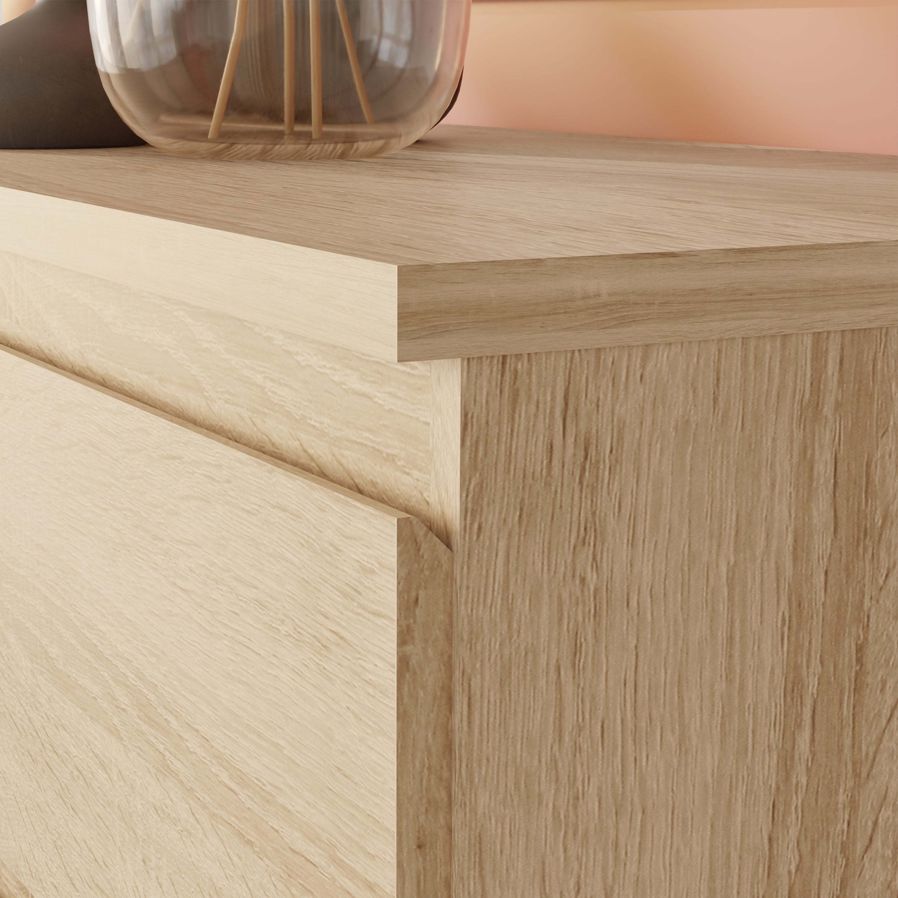 Edmore 2 Drawer Bedside Table in Sonoma Oak