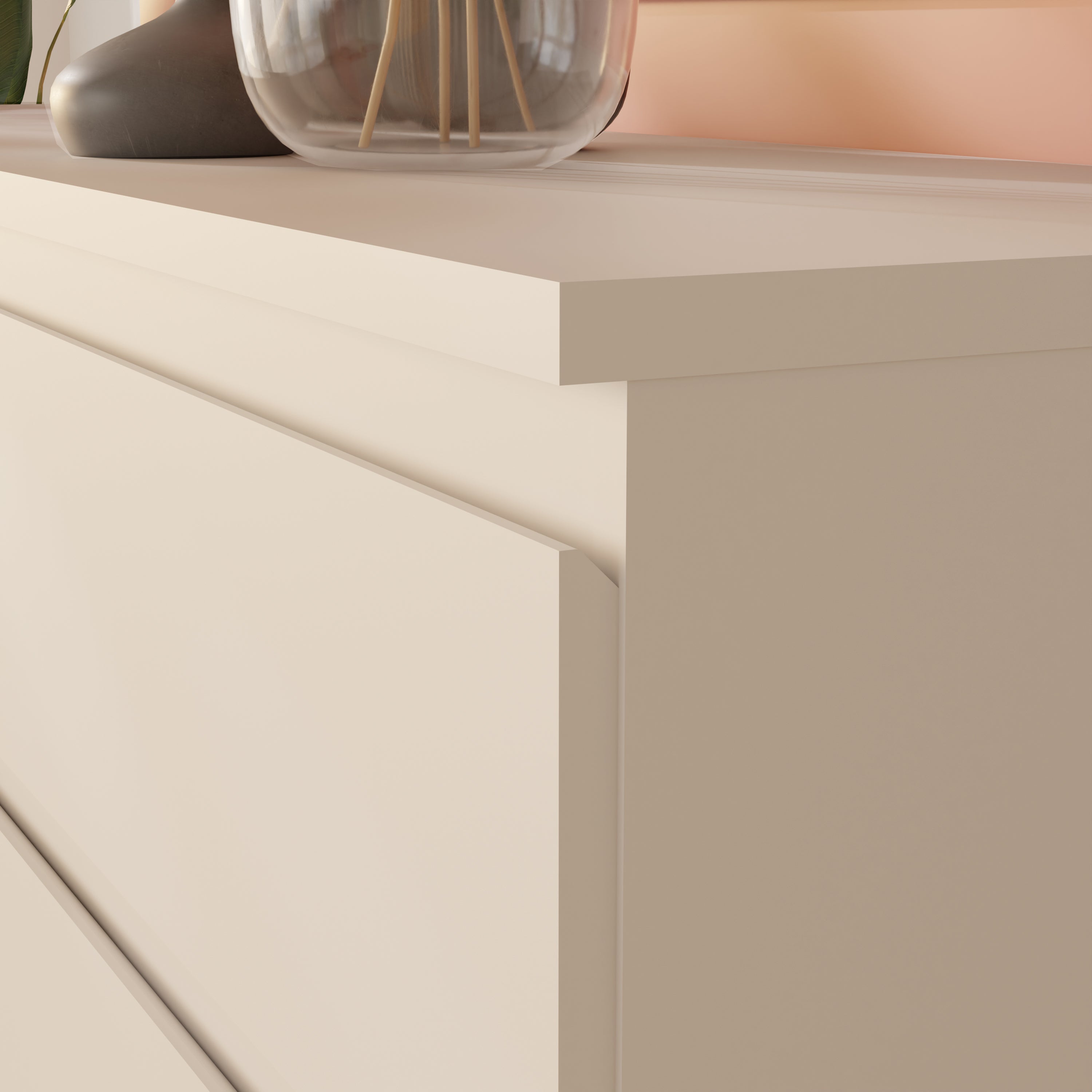 Edmore 2 Drawer Bedside Table in Light Grey