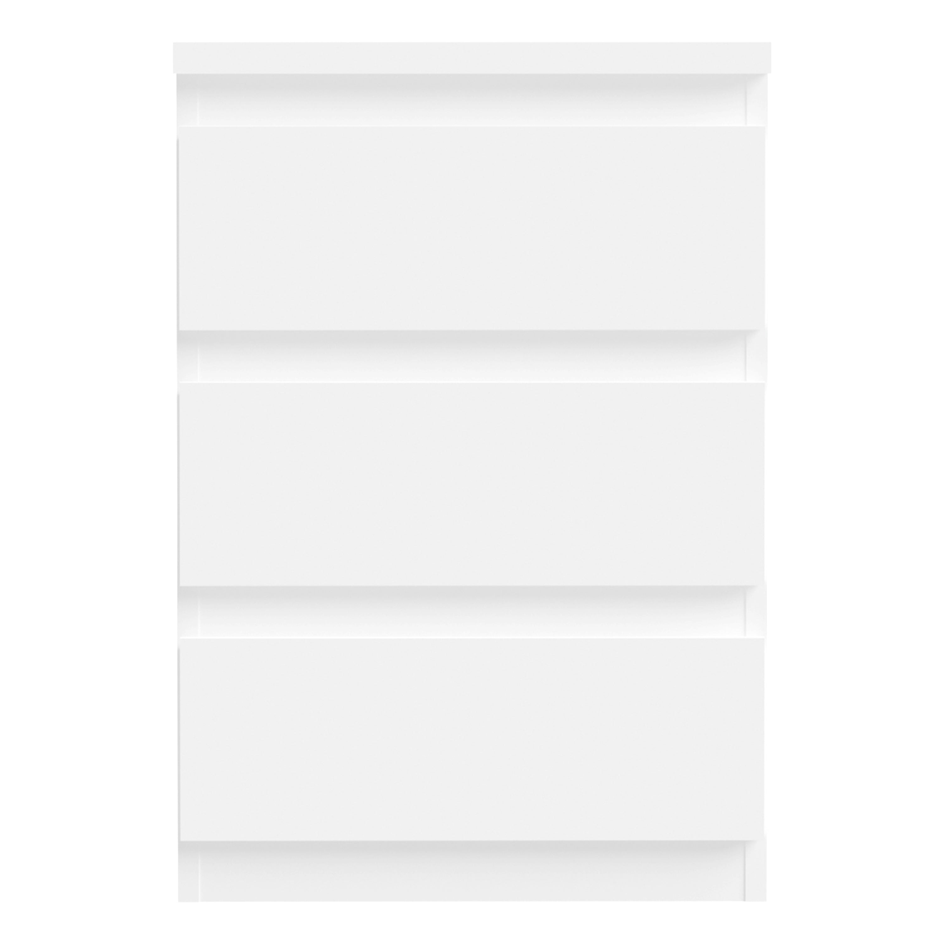 Edmore 3 Drawer Bedside Chest in White