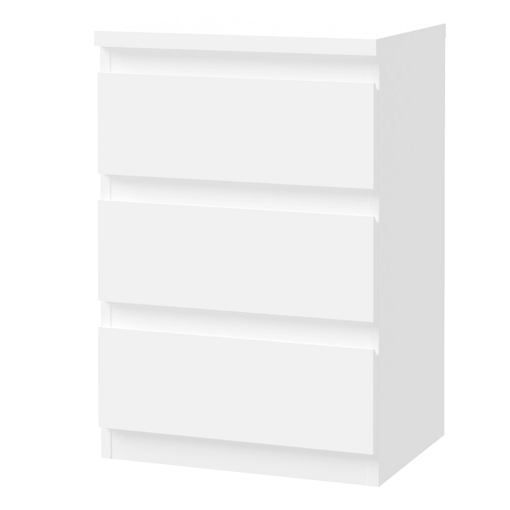 Edmore 3 Drawer Bedside Chest in White