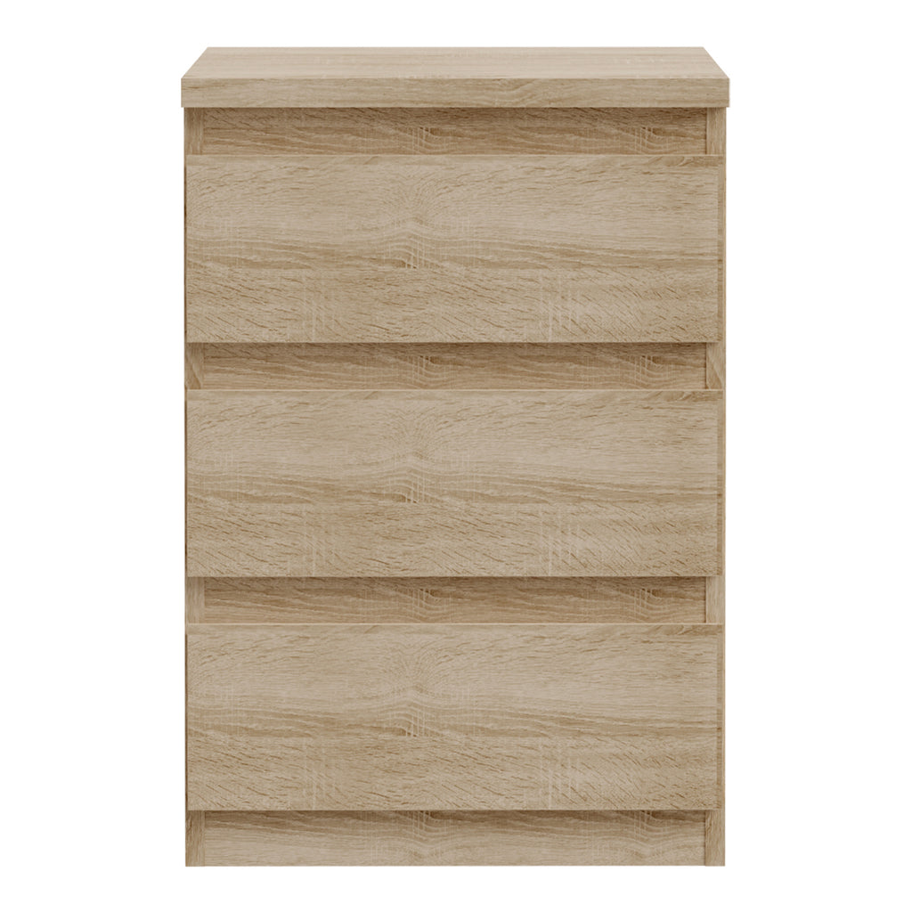 Edmore 3 Drawer Bedside Chest in Sonoma Oak