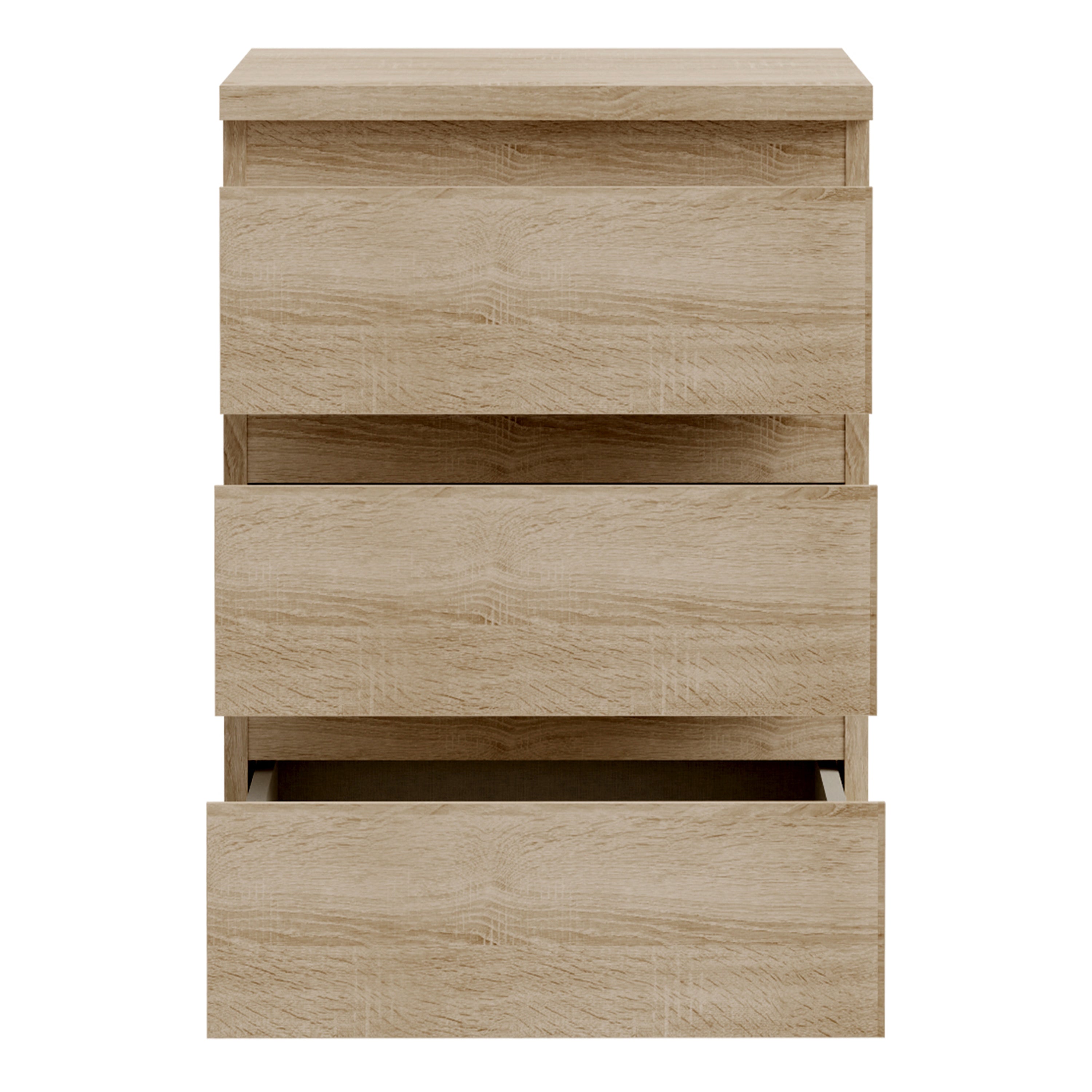 Edmore 3 Drawer Bedside Chest in Sonoma Oak