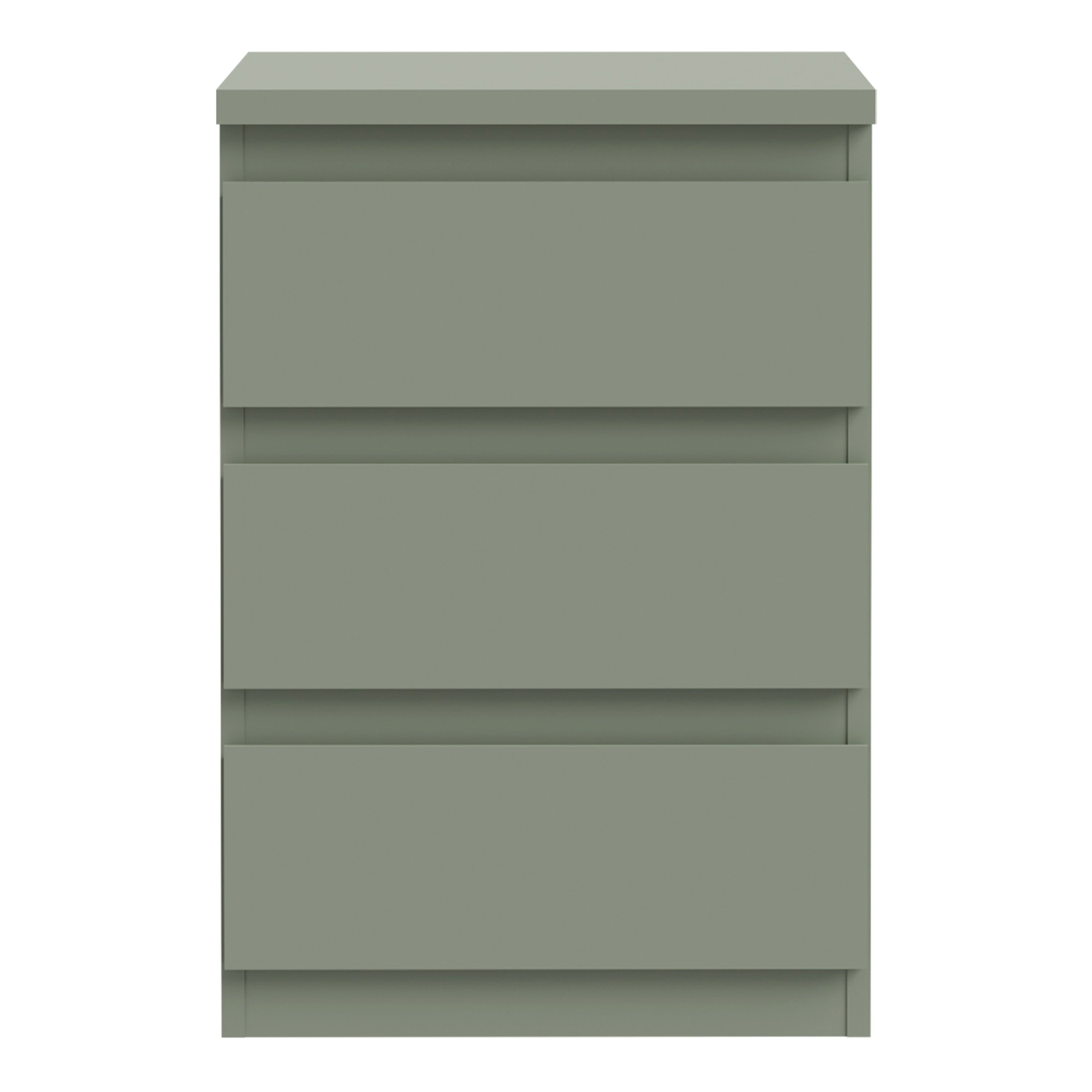 Edmore 3 Drawer Bedside Chest in Sage Green