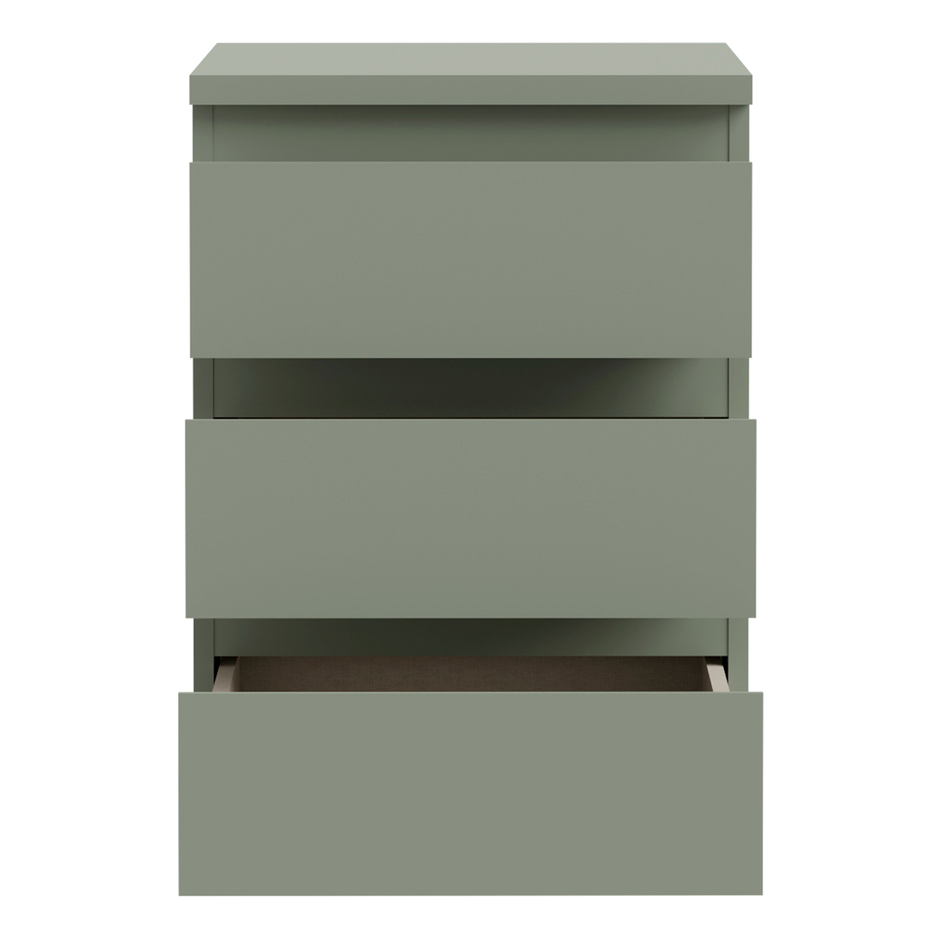Edmore 3 Drawer Bedside Chest in Sage Green