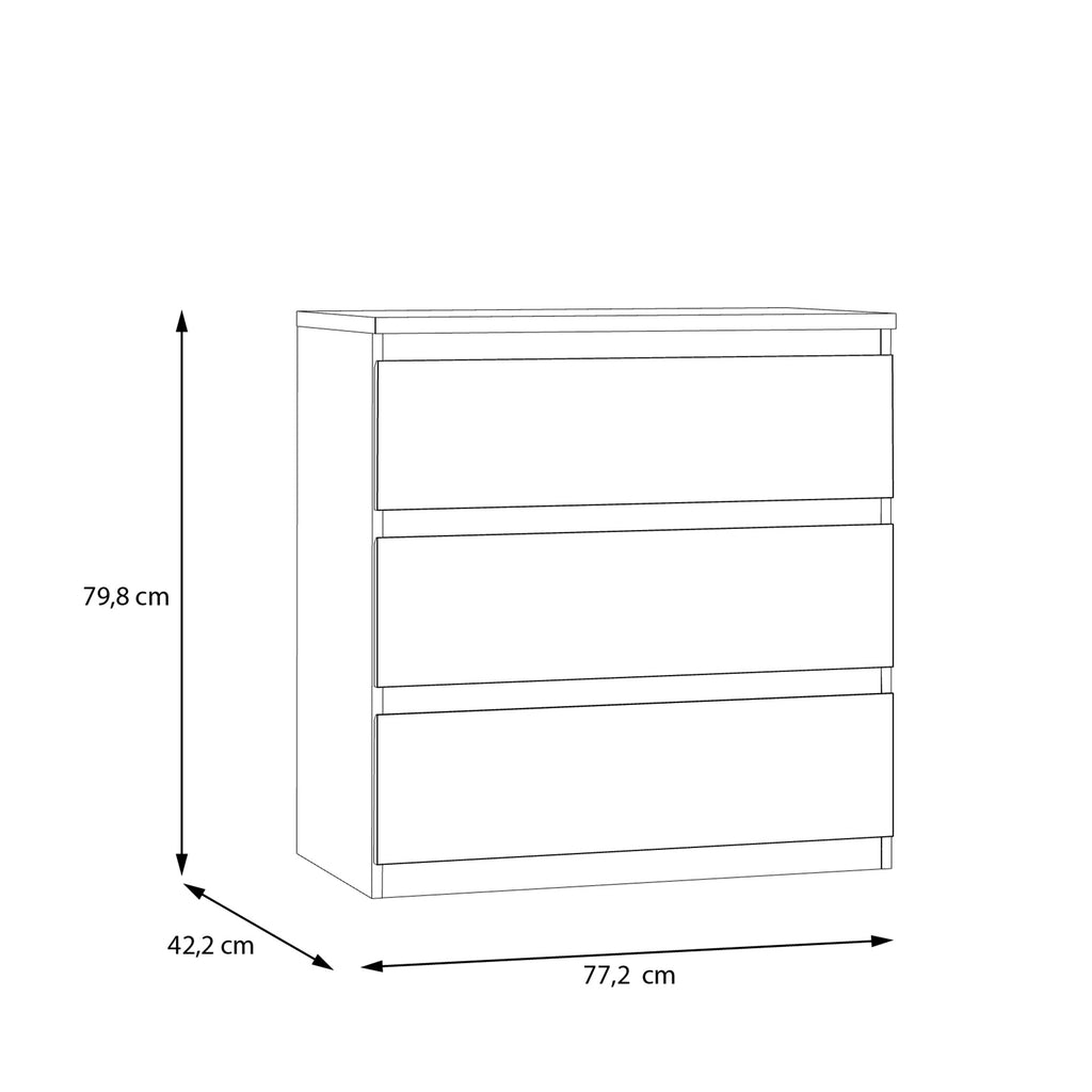 Edmore 3 Drawer Chest in Sage Green