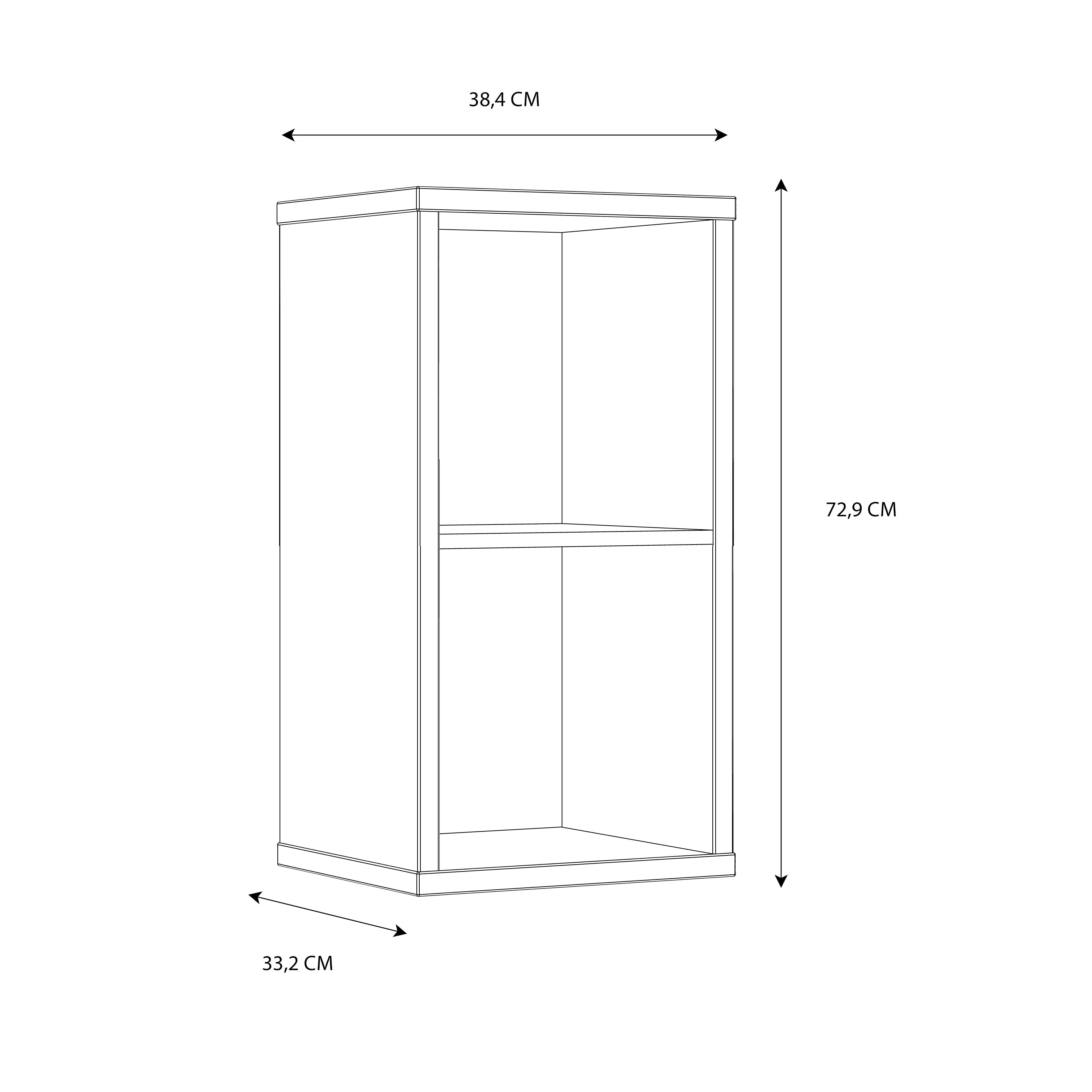 Mauro 1 Shelf Storage Unit in Elegancia Oak