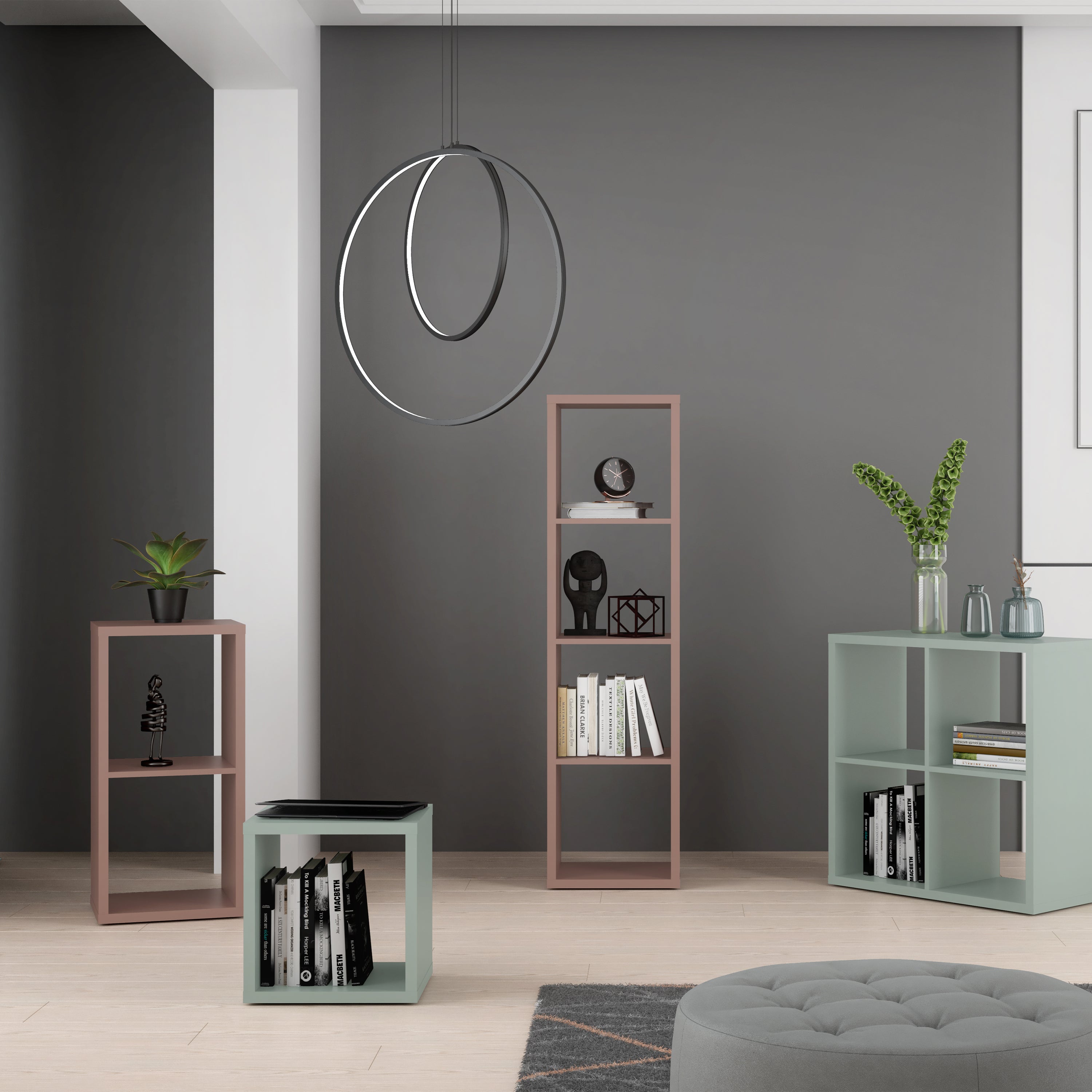 Mauro 1 Shelf Storage Unit in Sage Green