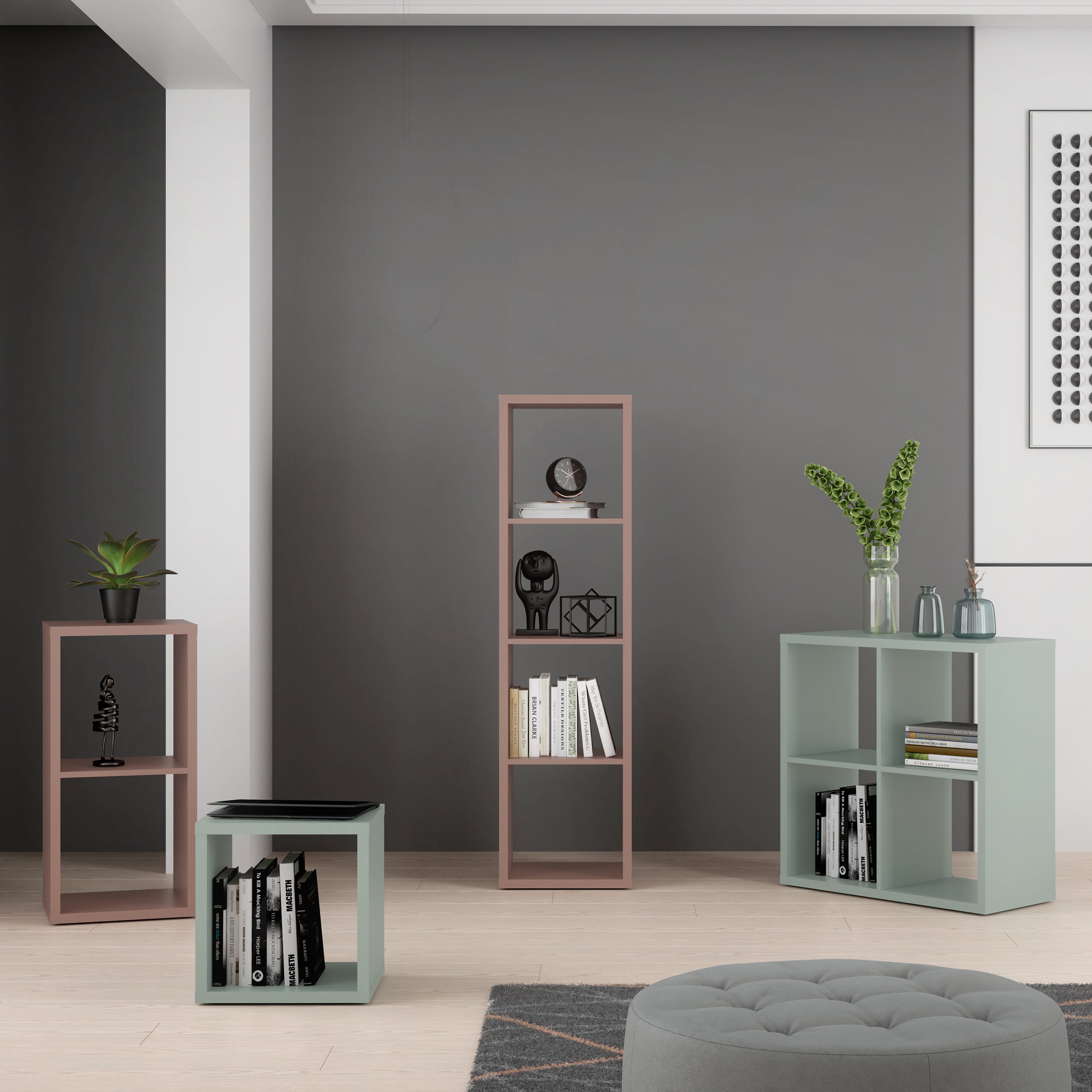Mauro 2x2 Storage Unit in Sage Green