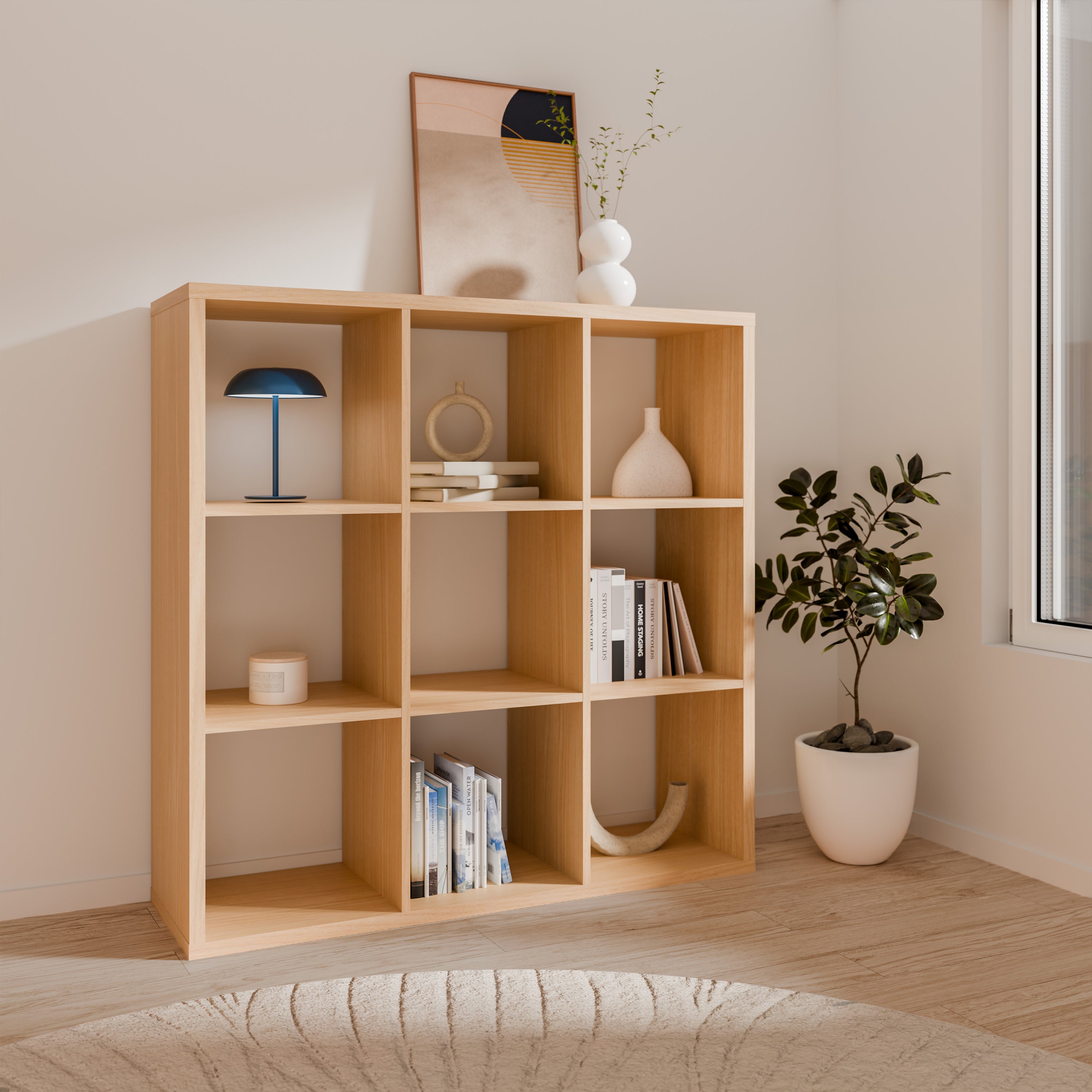 Mauro 3x3 Storage Unit in Elegancia Oak