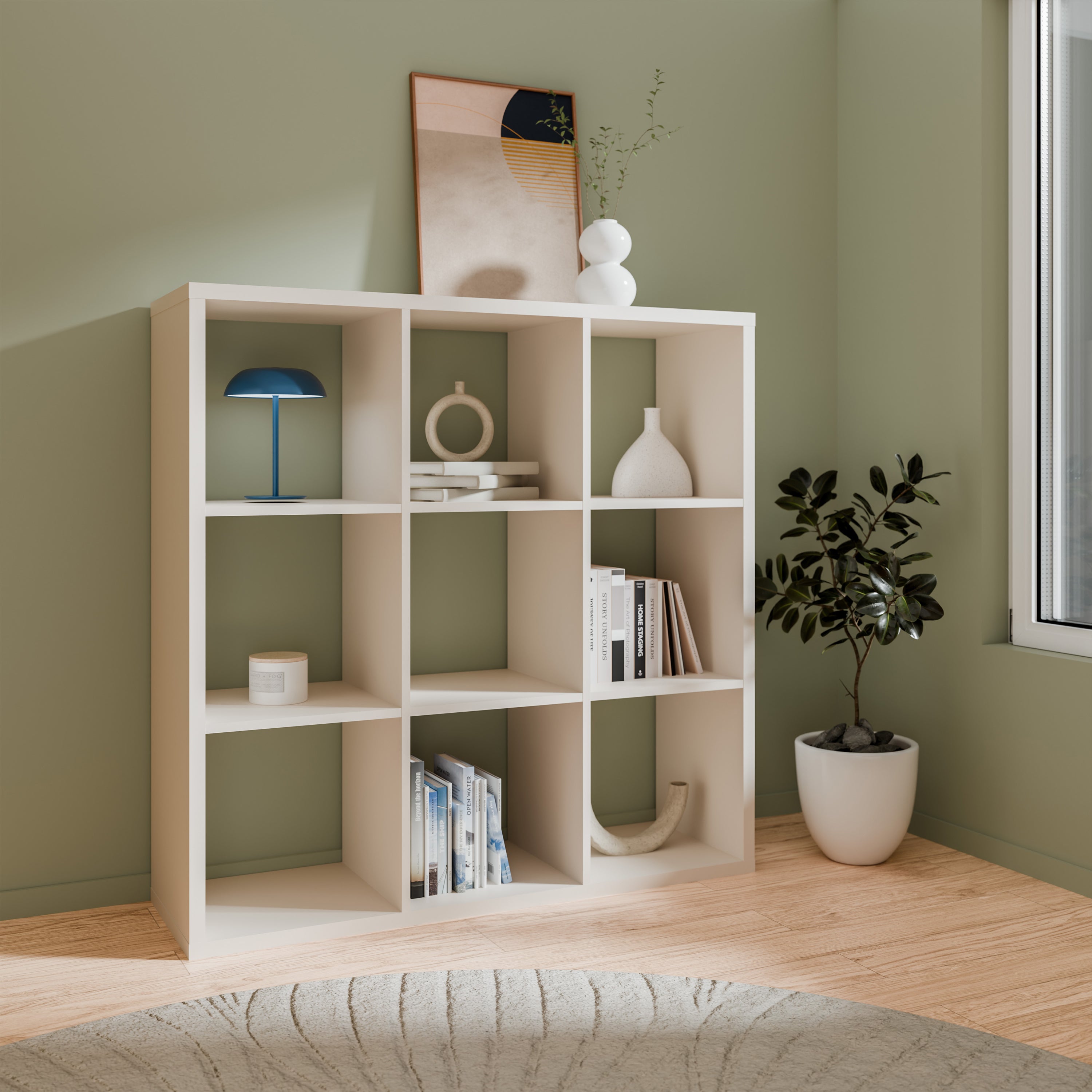 Mauro 3x3 Storage Unit in Sand