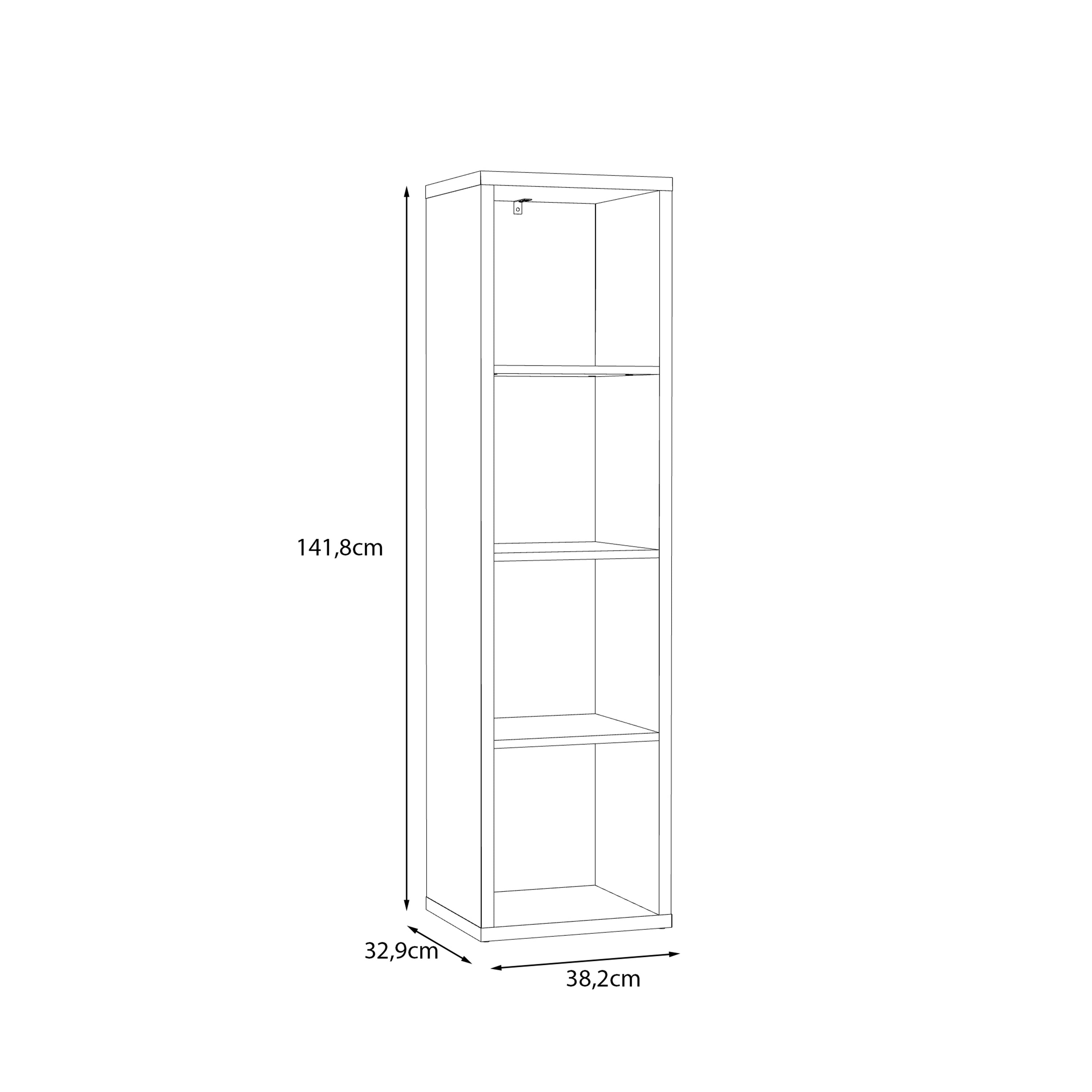 Mauro 3 Shelves Storage Unit in Concrete Grey