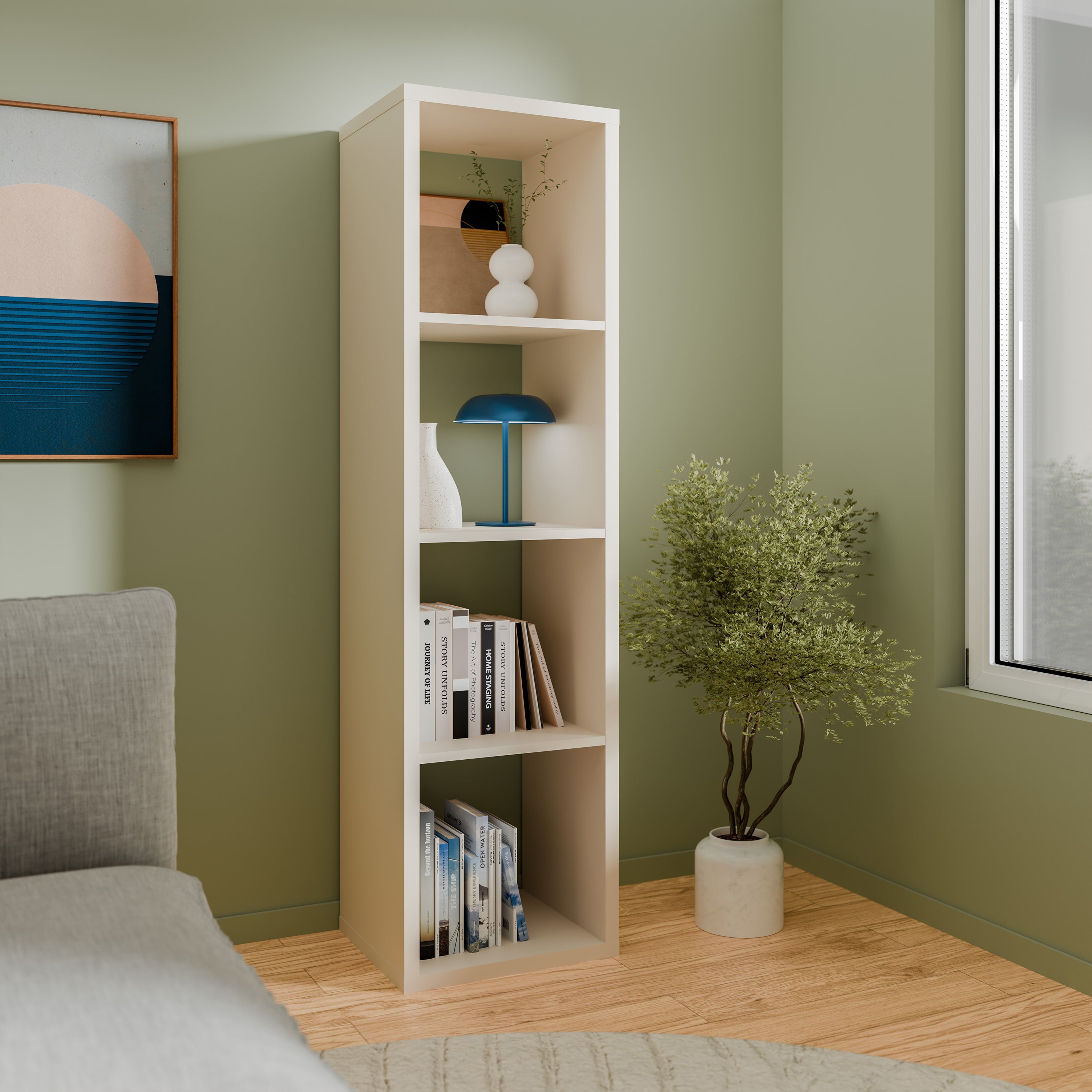 Mauro 3 Shelves Storage Unit in Sand