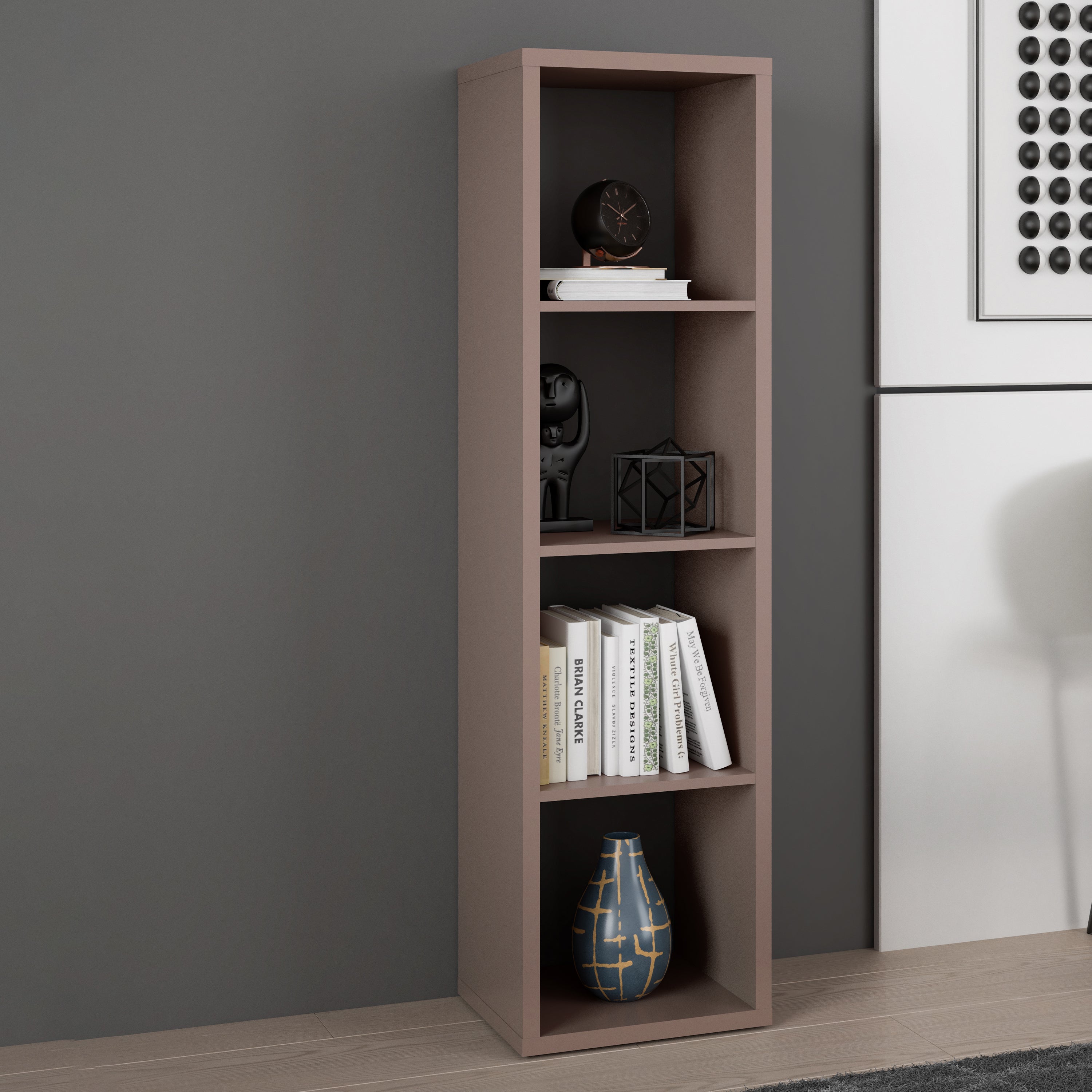 Mauro 3 Shelves Storage Unit in Terracotta