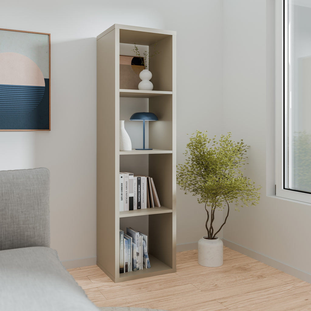 Mauro 3 Shelves Storage Unit in Taupe