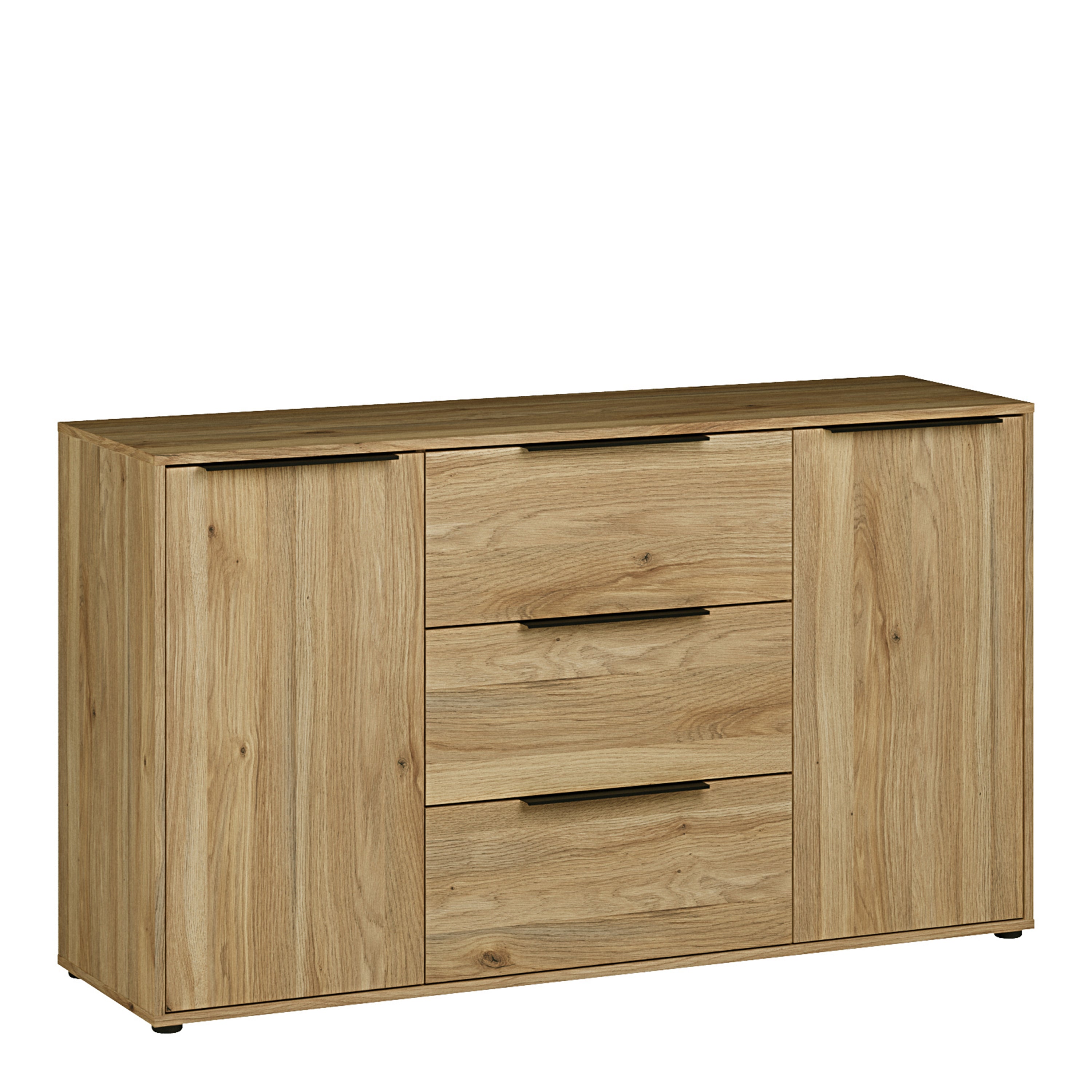 Orkney 3 Drawer Sidebaord with 2 Doors in Mauvella Oak