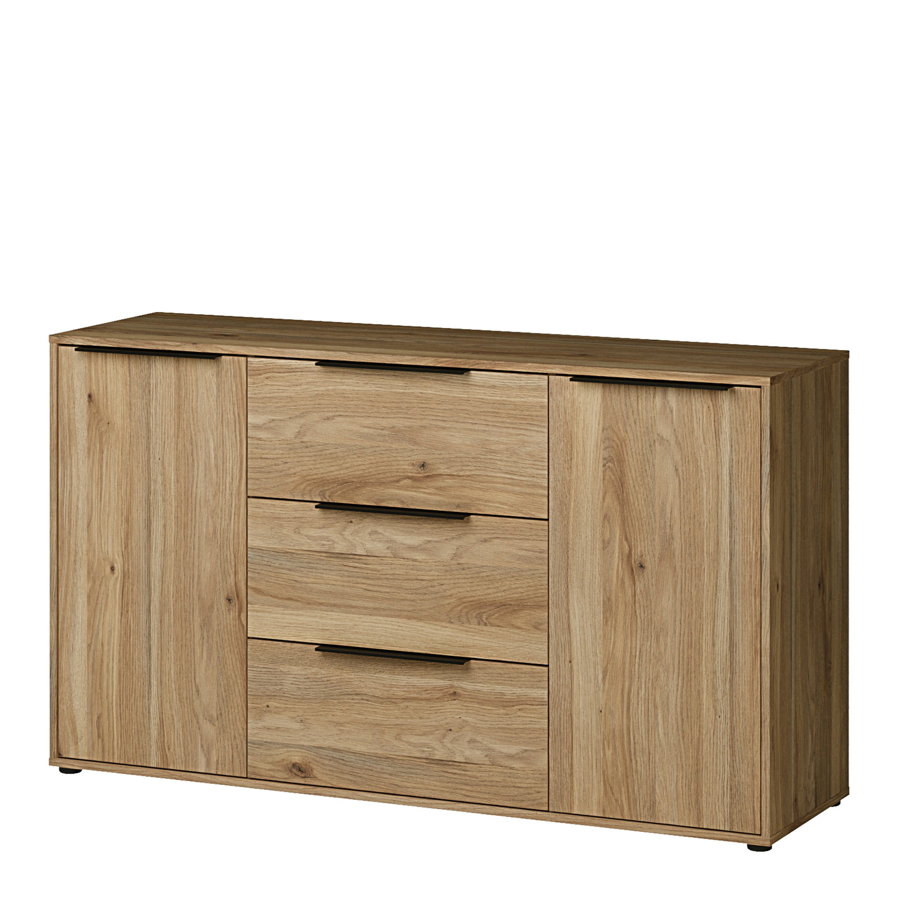 Orkney 3 Drawer Sidebaord with 2 Doors in Mauvella Oak