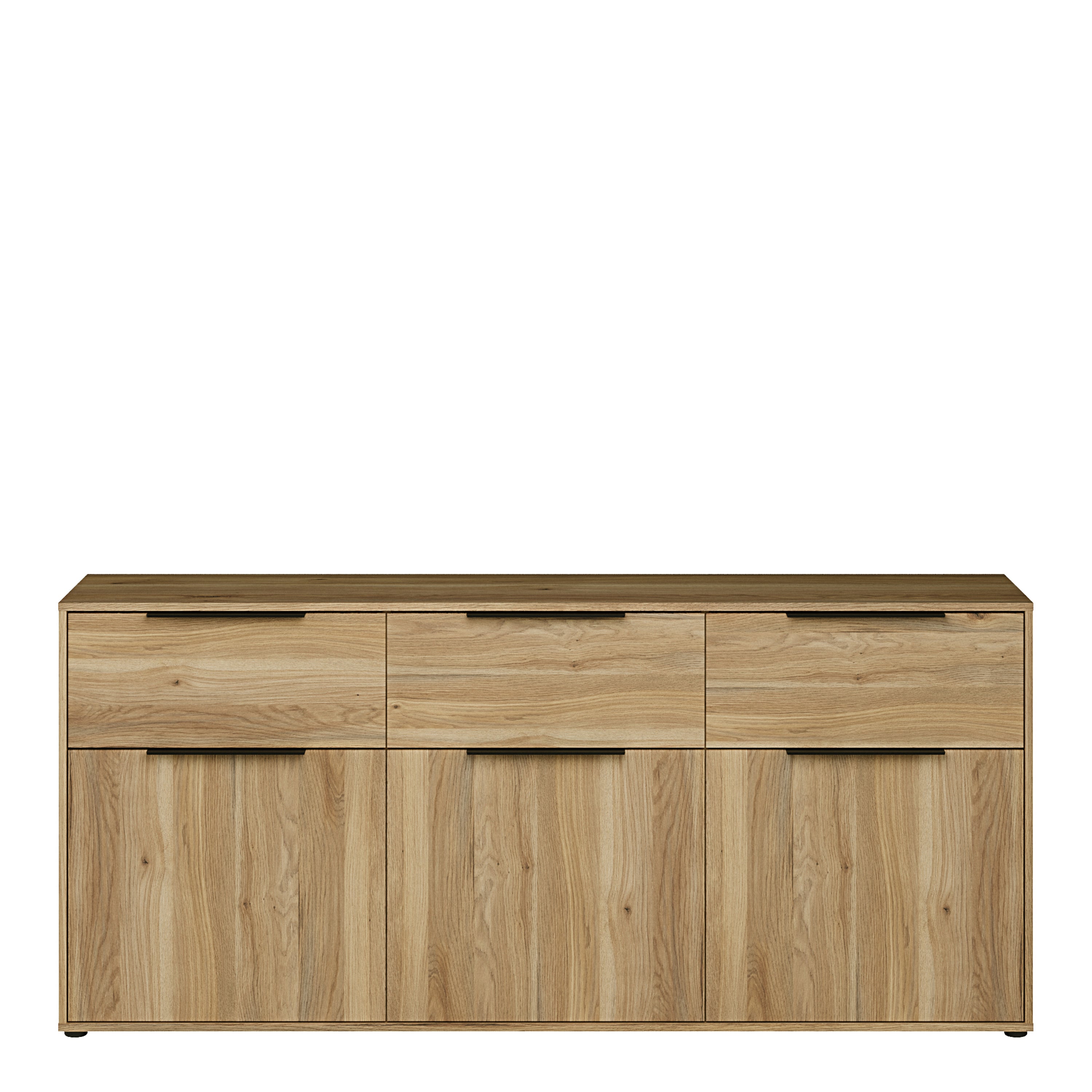 Orkney 3 Drawer Sideboard with 3 Doors in Mauvella Oak