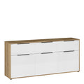 Orkney 3 Drawer Sideboard with 3 Doors in Mauvella Oak and White Gloss