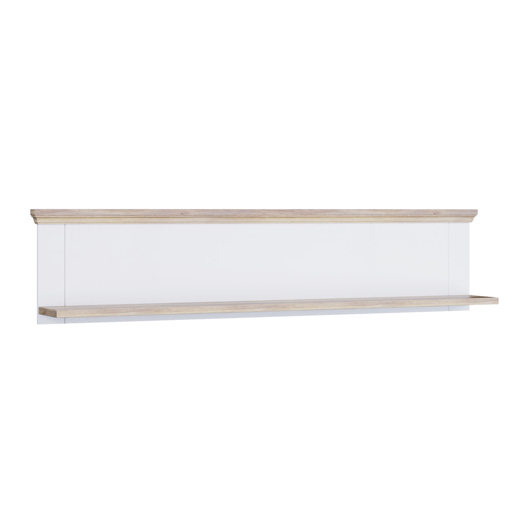 Pontypool Wall Shelf in White and Riva Oak