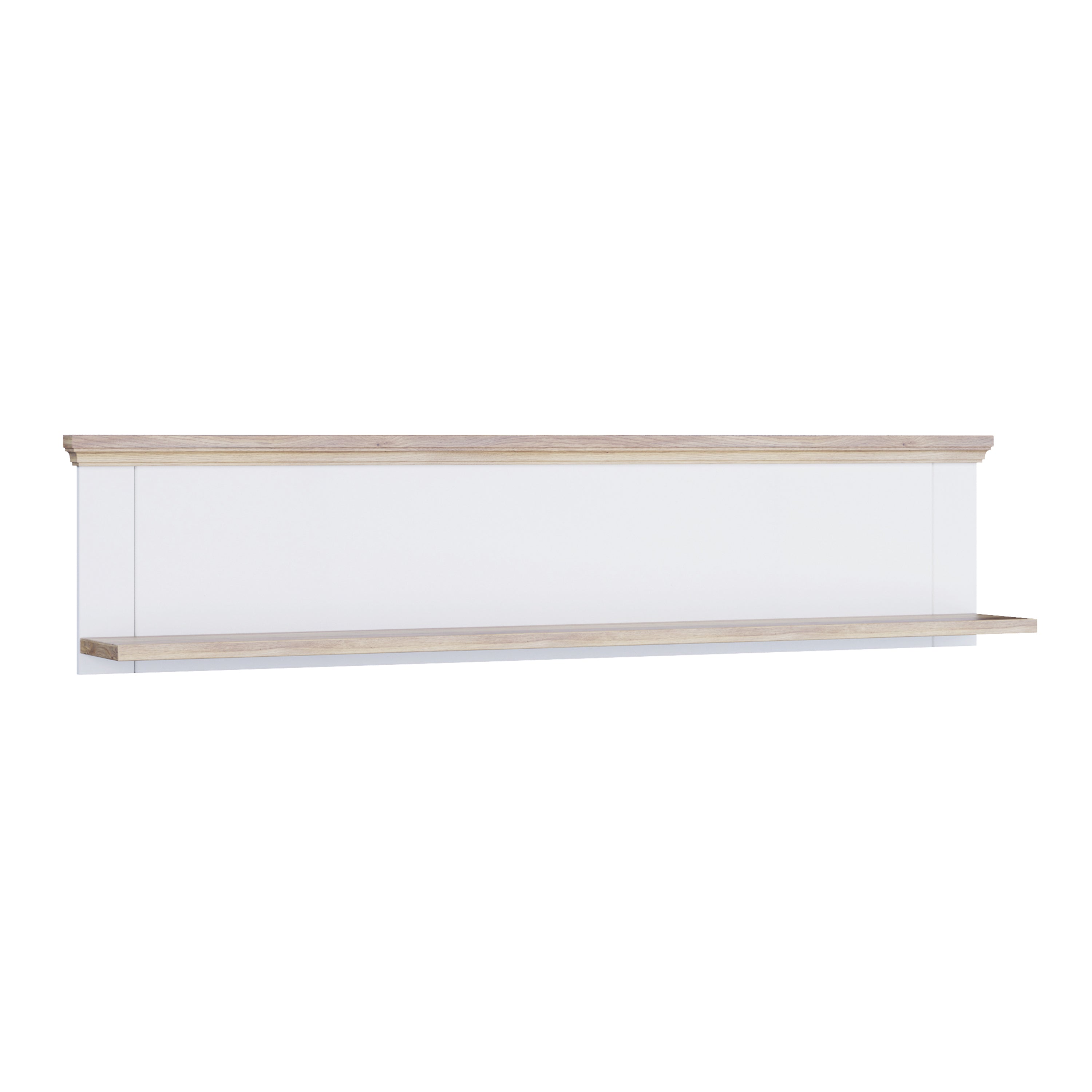 Pontypool Wall Shelf in White and Riva Oak