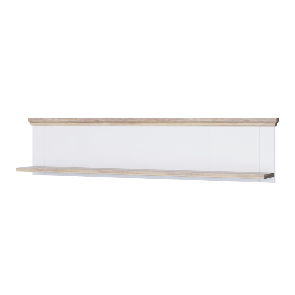 Pontypool Wall Shelf in White and Riva Oak