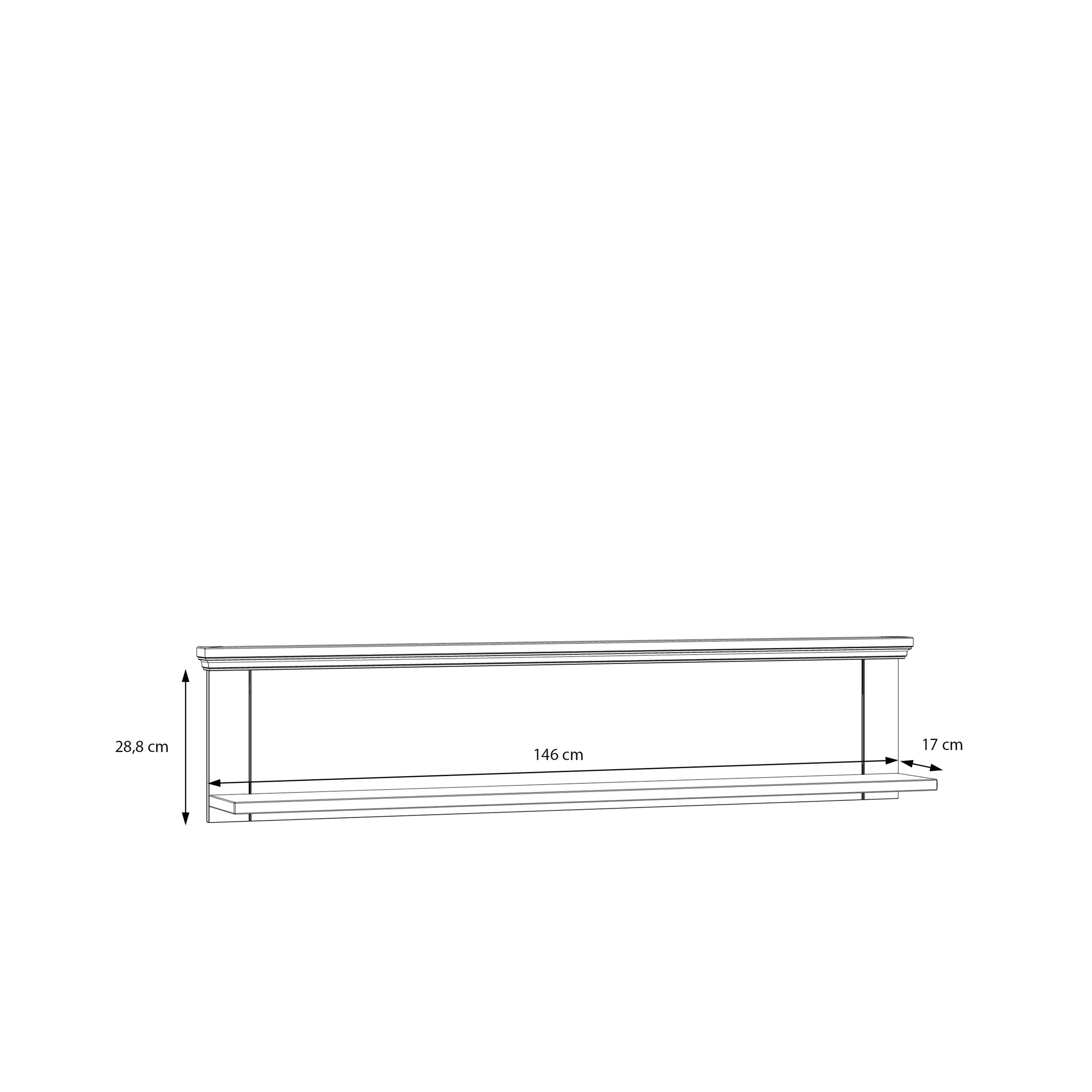 Pontypool Wall Shelf in White and Riva Oak