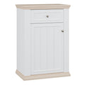 Pontypool Shoe Cabinet with Drawer in White and a Riva Oak