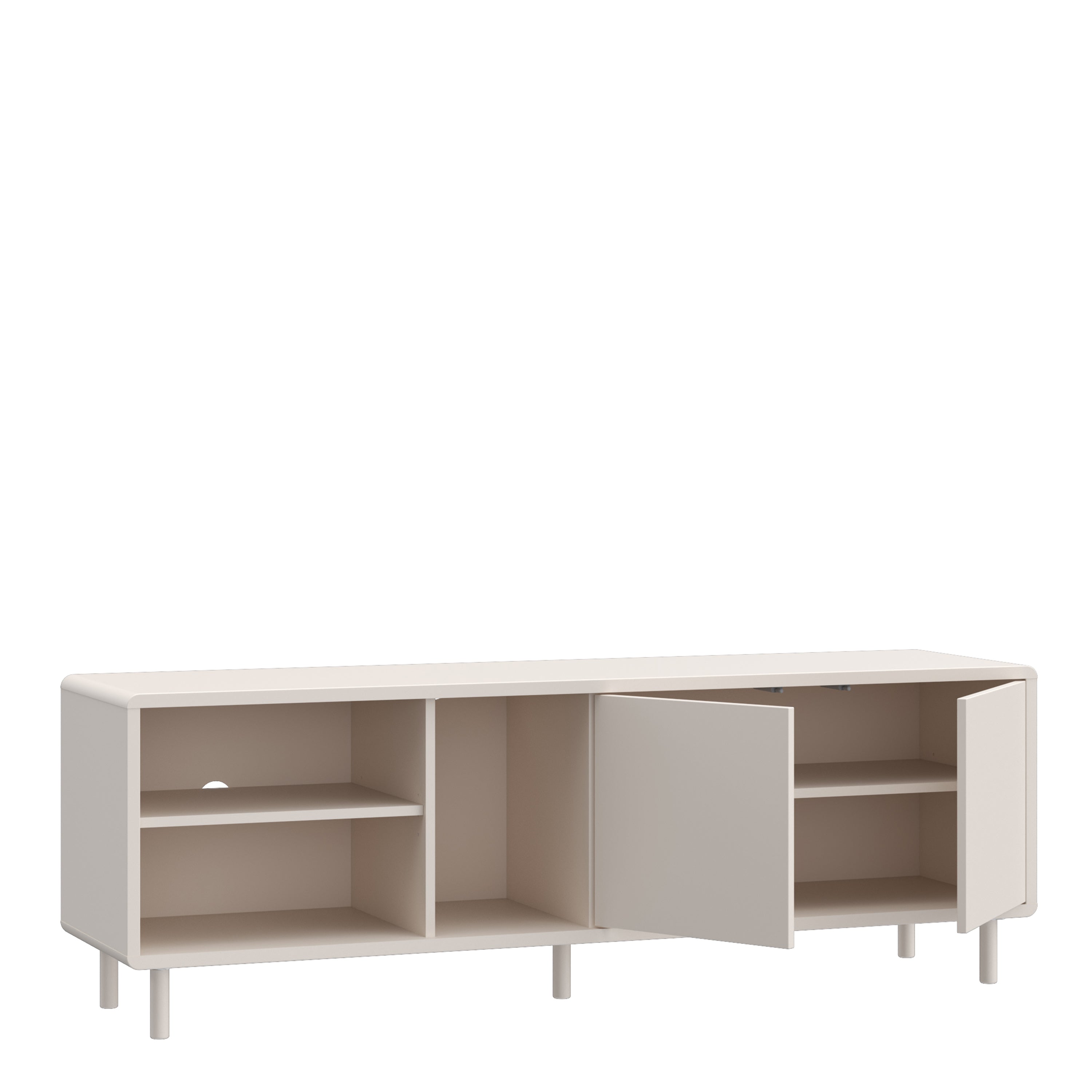 Playly TV Unit with Open Shelving and 2-Door Storage in Sand