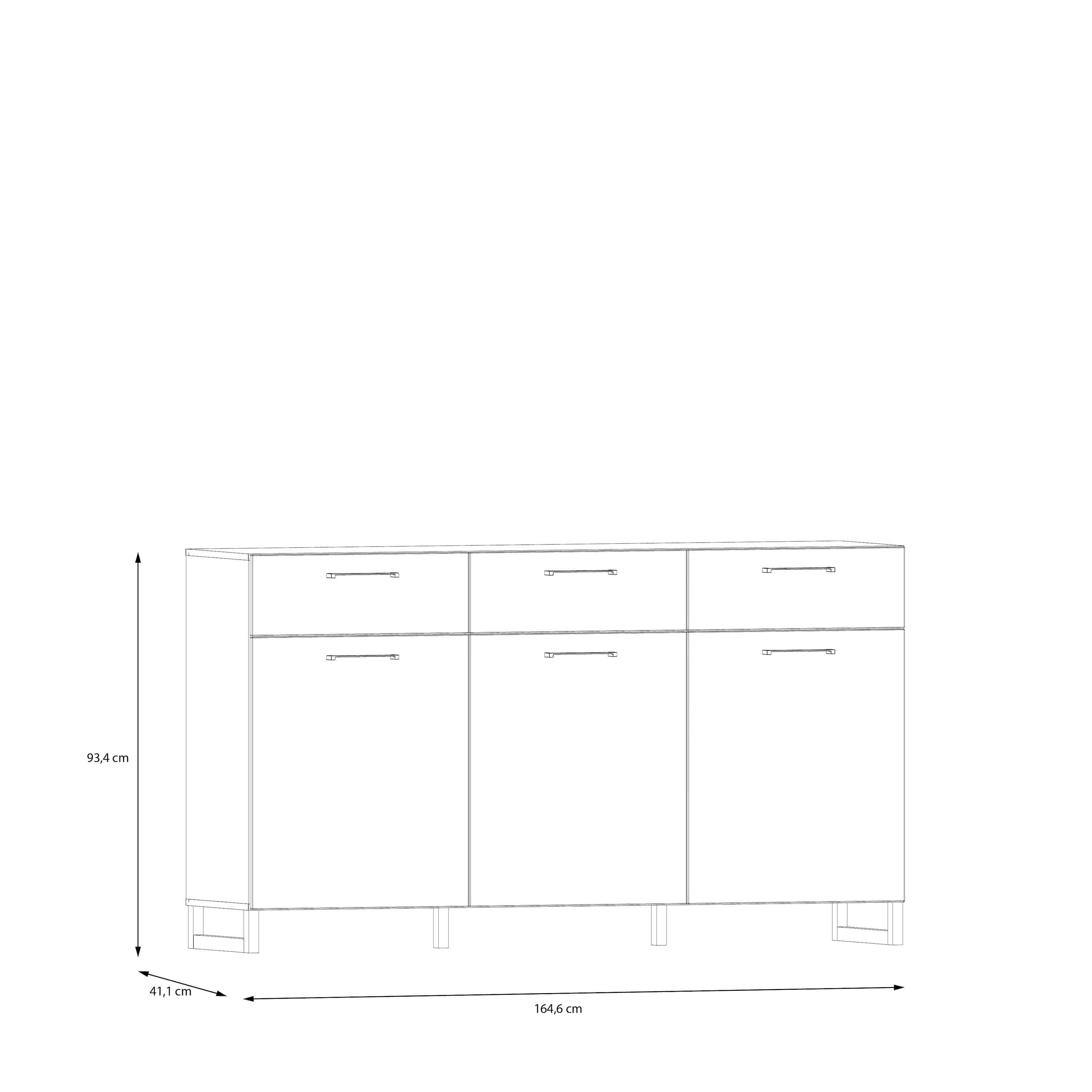 Sali 3 Door 3 Drawer Chest in Sage Green
