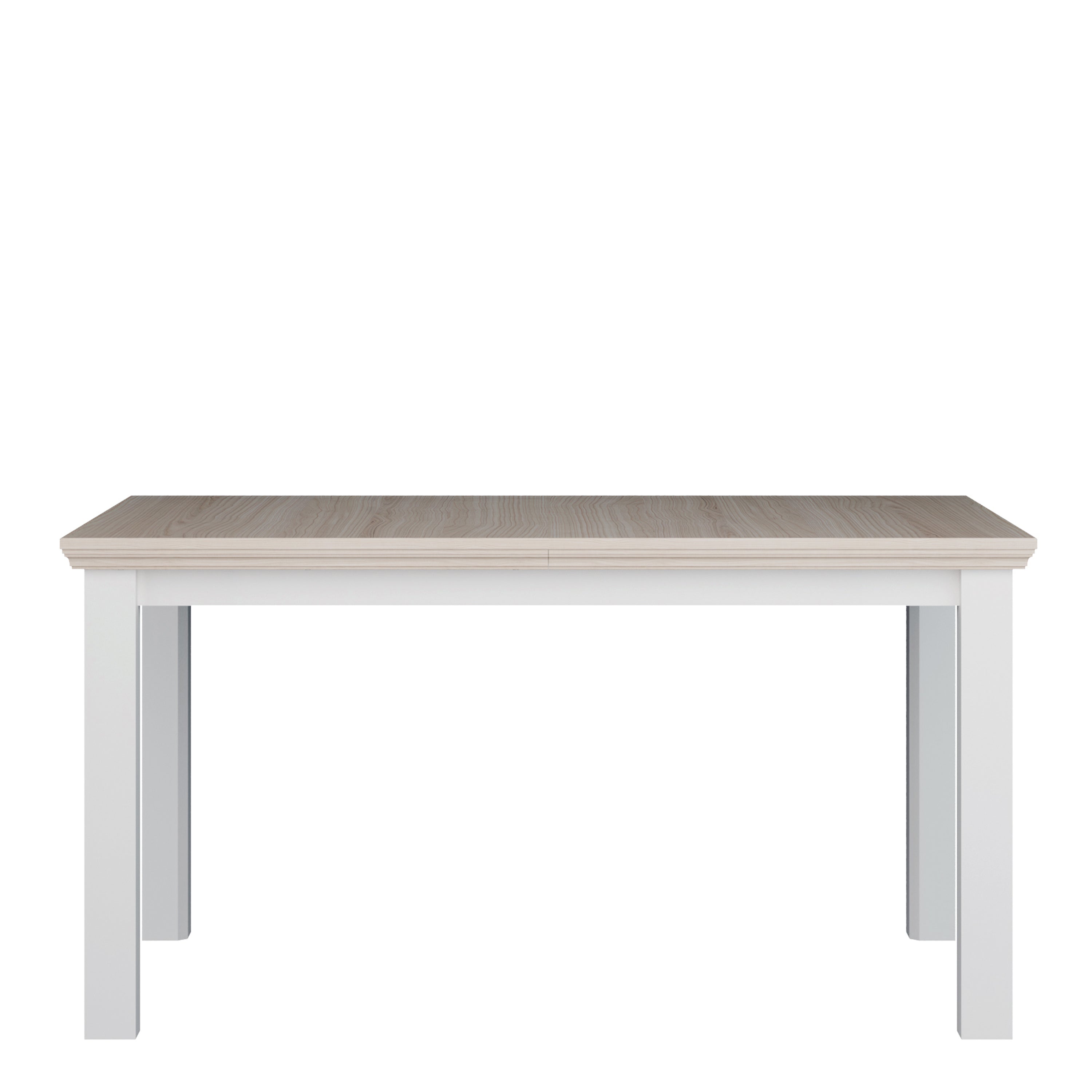 Pontypool Rectangular Dining Table 150x90cm in White and Riva Oak