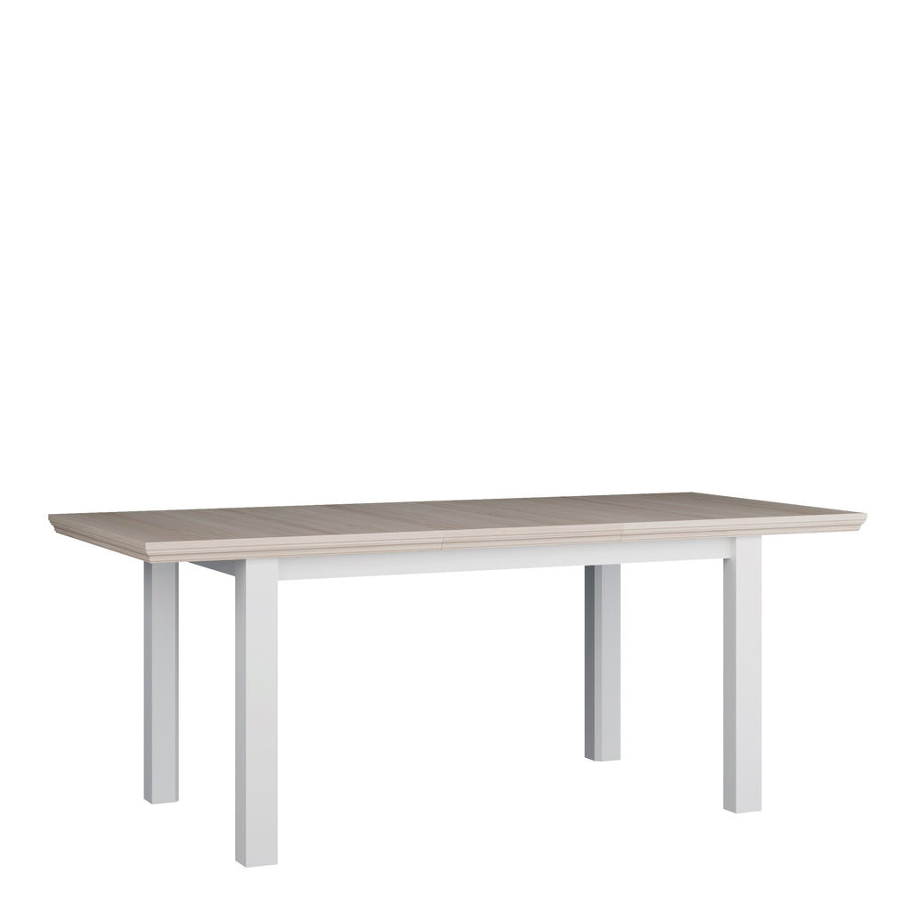 Pontypool Rectangular Dining Table 150x90cm in White and Riva Oak